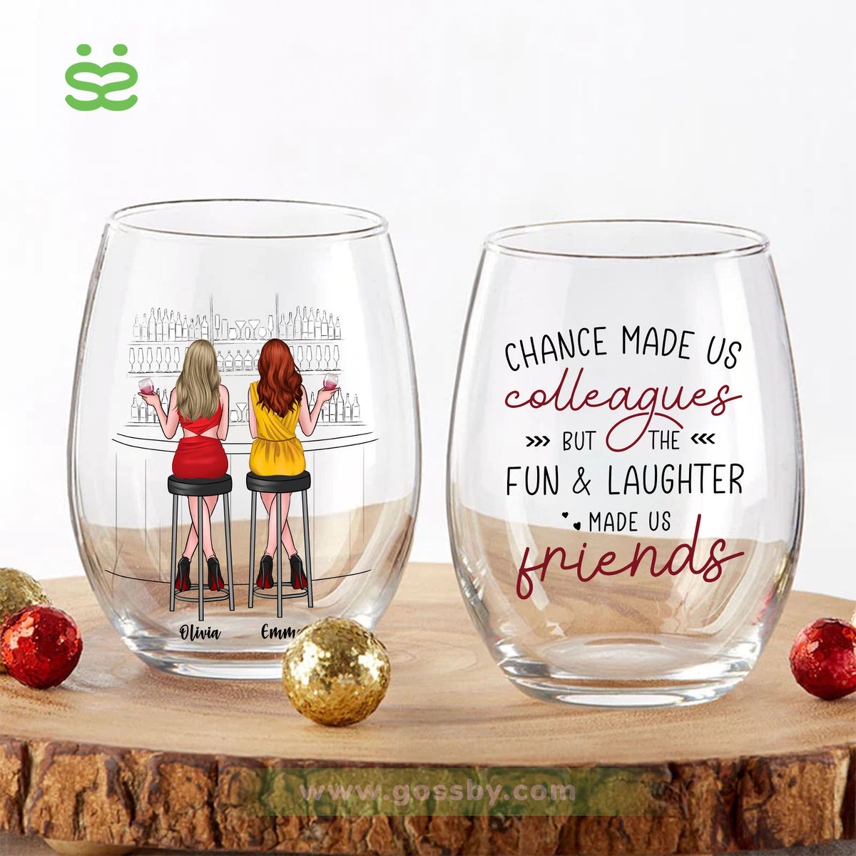 Wine Glass - Chance made us colleagues but the fun and laughter made us friends - V1_2