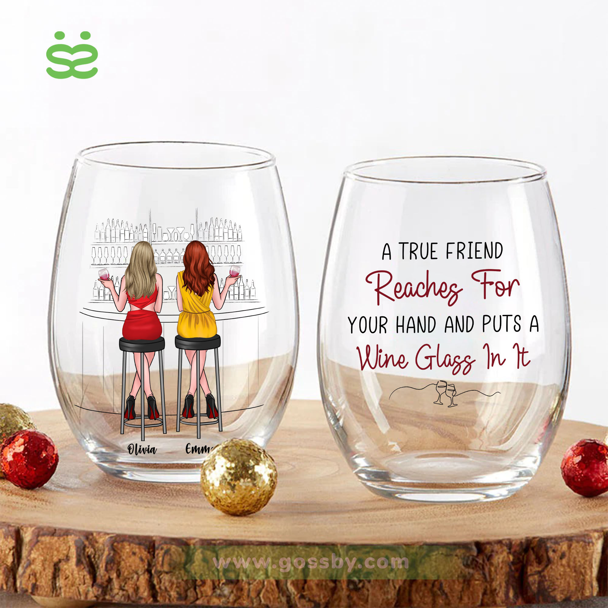 Wine Glass A true friend reaches for your hand and puts a wine glass