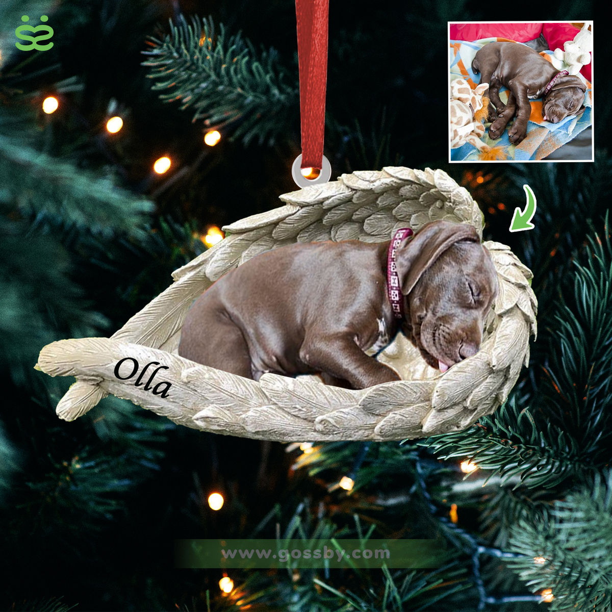 Dog Acrylic Ornament - Dog Lover Gifts - Sleeping Pet Within Angel