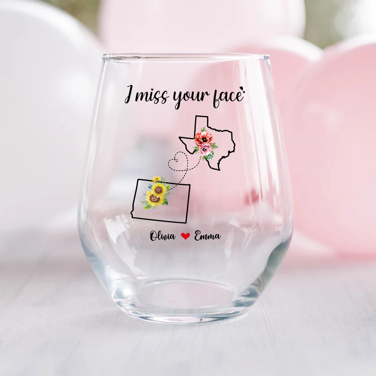 Stemless Wine Glass - Best Friends Gifts - I miss your face V5 (Christmas Birthday Gifts For Best Friends)_1