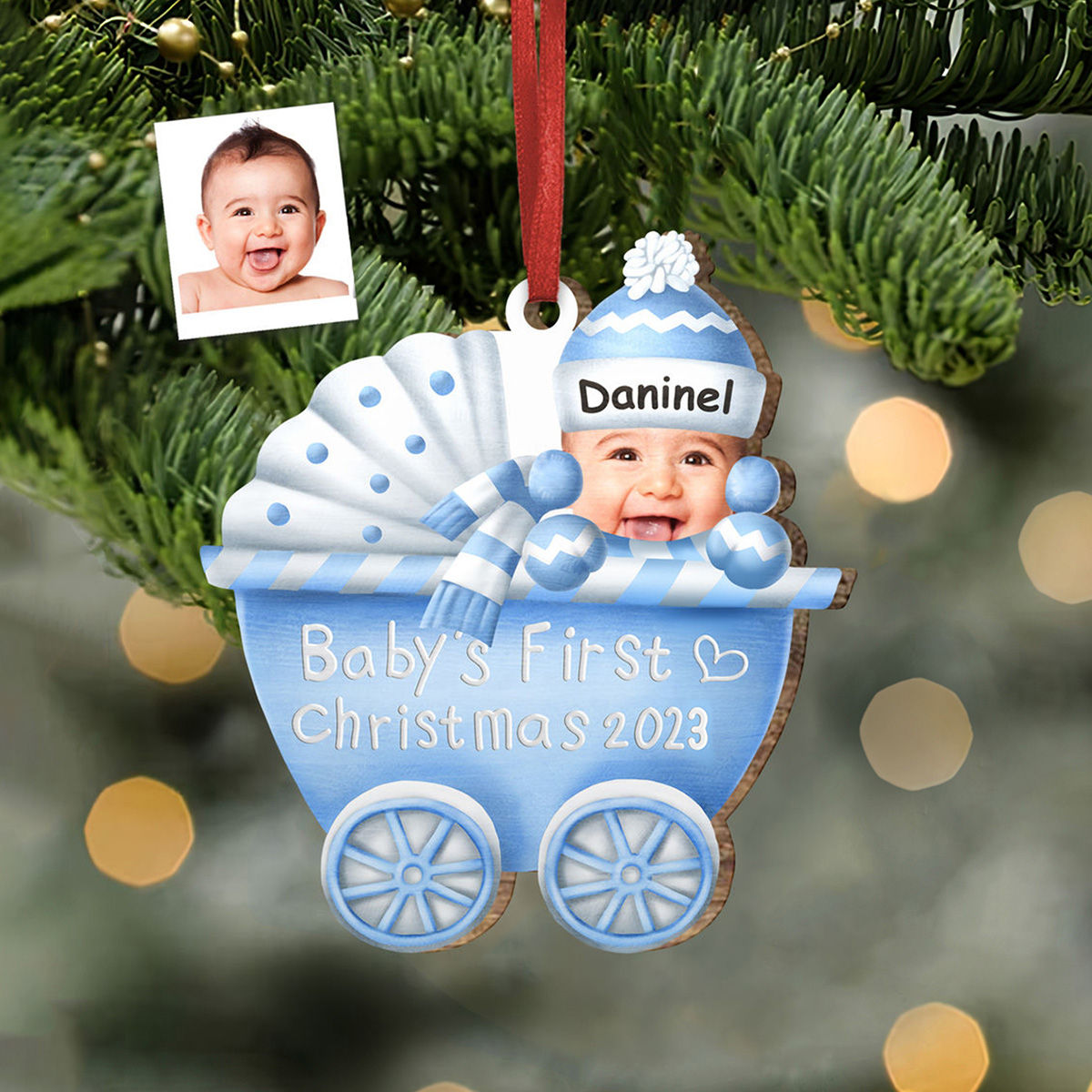 Photo Ornament - Customized Your Photo Ornaments - Christmas Gifts - My First Christmas 2024 - Custom Baby Ornament from Photo_2