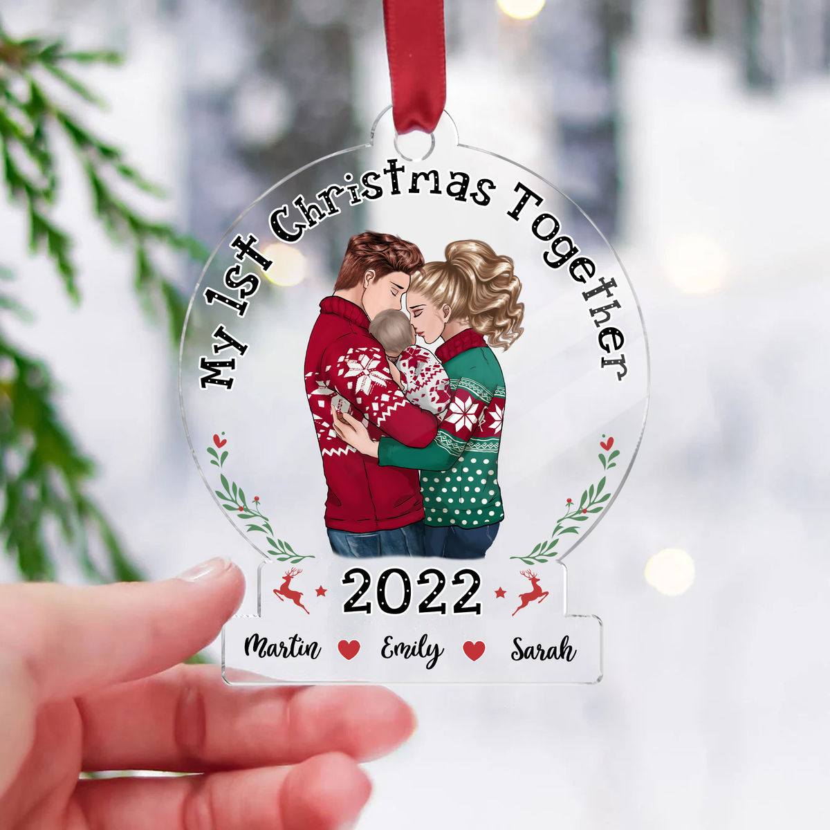 Transparent Christmas Ornament - Christmas Gifts - Family - My 1st Christmas Together (Custom Acrylic Ornament)