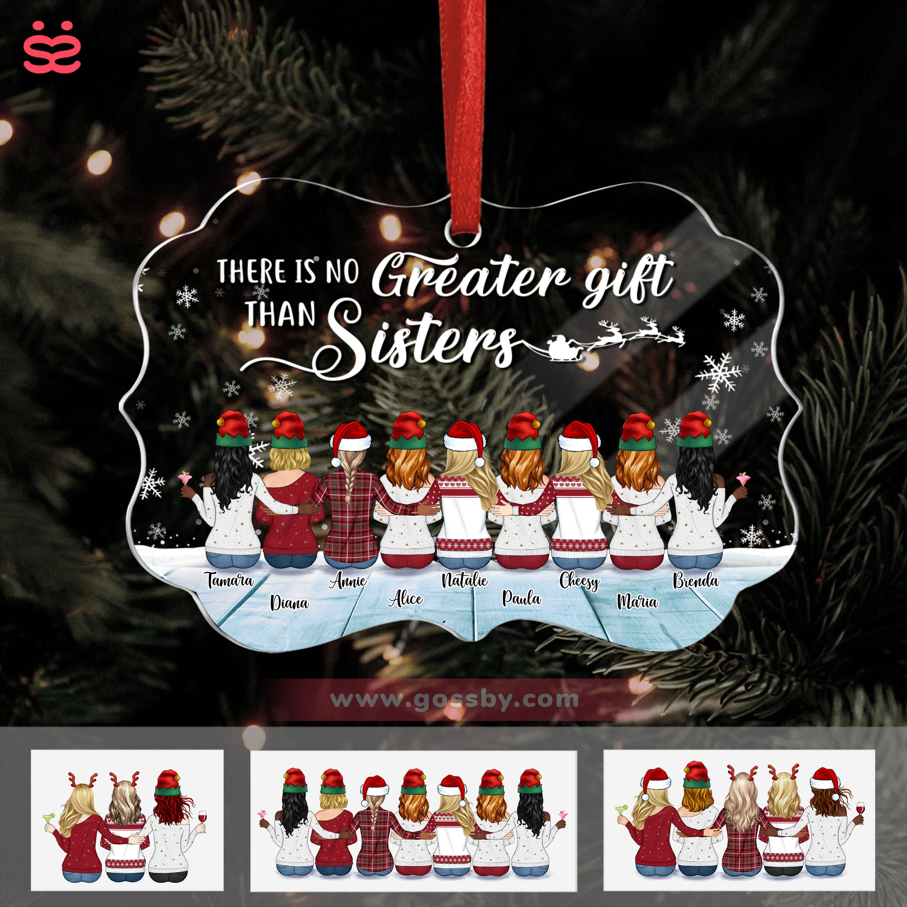 Personalized Acrylic Ornament - Sisters - There Is No Greater Gift Than ...