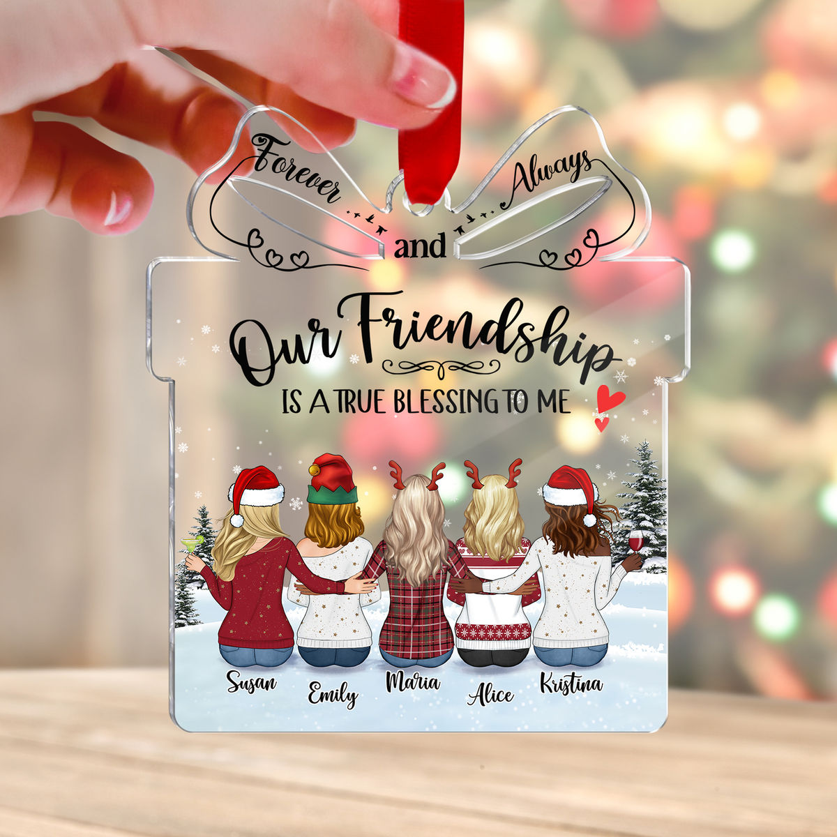 Transparent Ornament - Best Friends Gifts - Our Friendship is a True  Blessing to me ( Custom Acrylic Ornament)