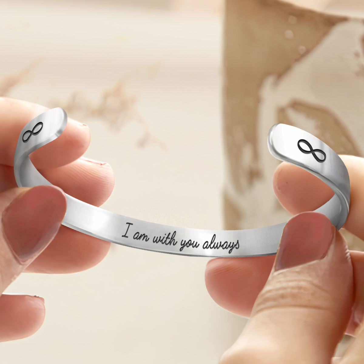 Couple - Couple Bracelet - I am with you always - Gift for Him Gift for Her Give for Lovers - Custom quote bracelet