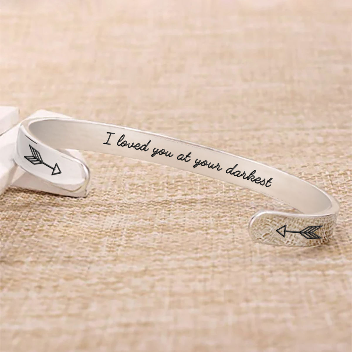 Couple - Couple Bracelet - I loved you at your darkest - Gift for Him Gift for Her Give for Lovers - Custom quote bracelet_1