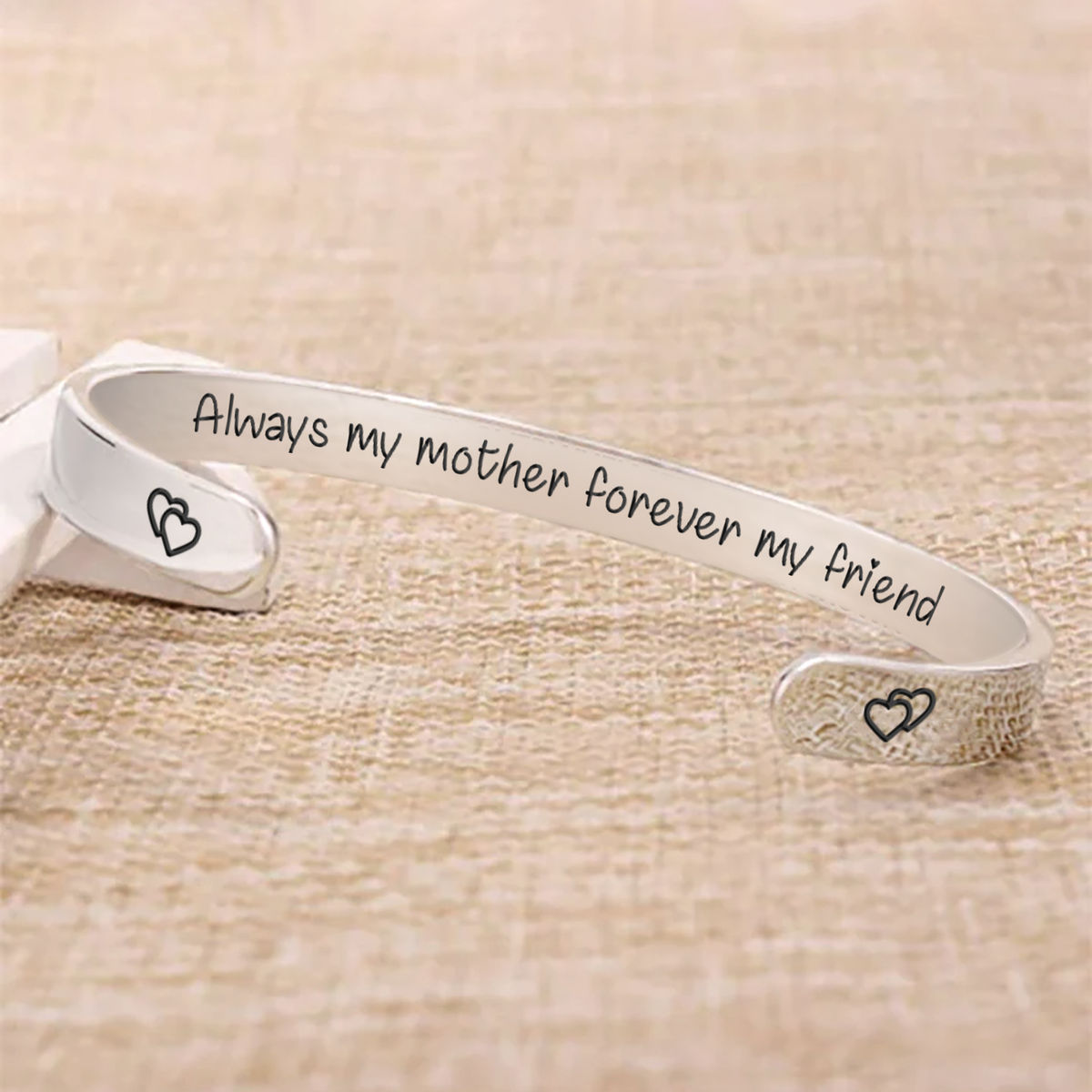 Loving Mother - Always my mother forever my friend - Gift for Mom - Bracelet for woman - Custom quote bracelet_1