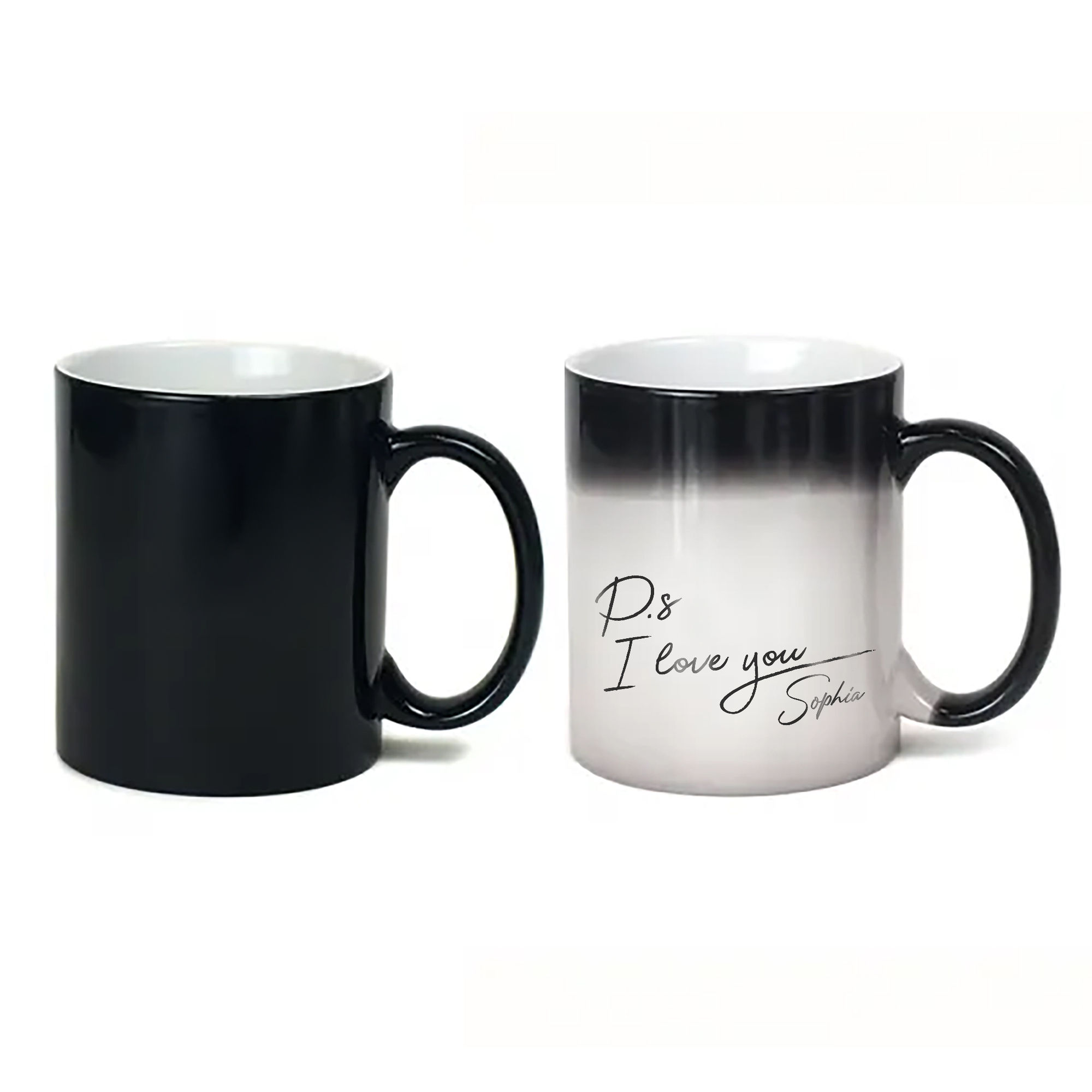 Black mug with a message of love: Anywhere but with you