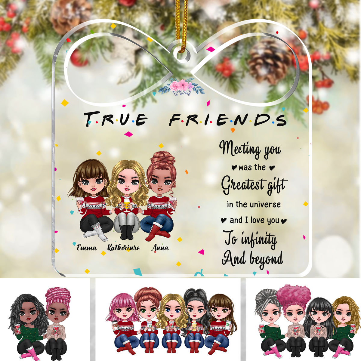 Transparent Ornament - Meeting you was the greatest gift in the universe and I love you to infinity and beyond (Custom Infinity-shaped Acrylic Ornament)