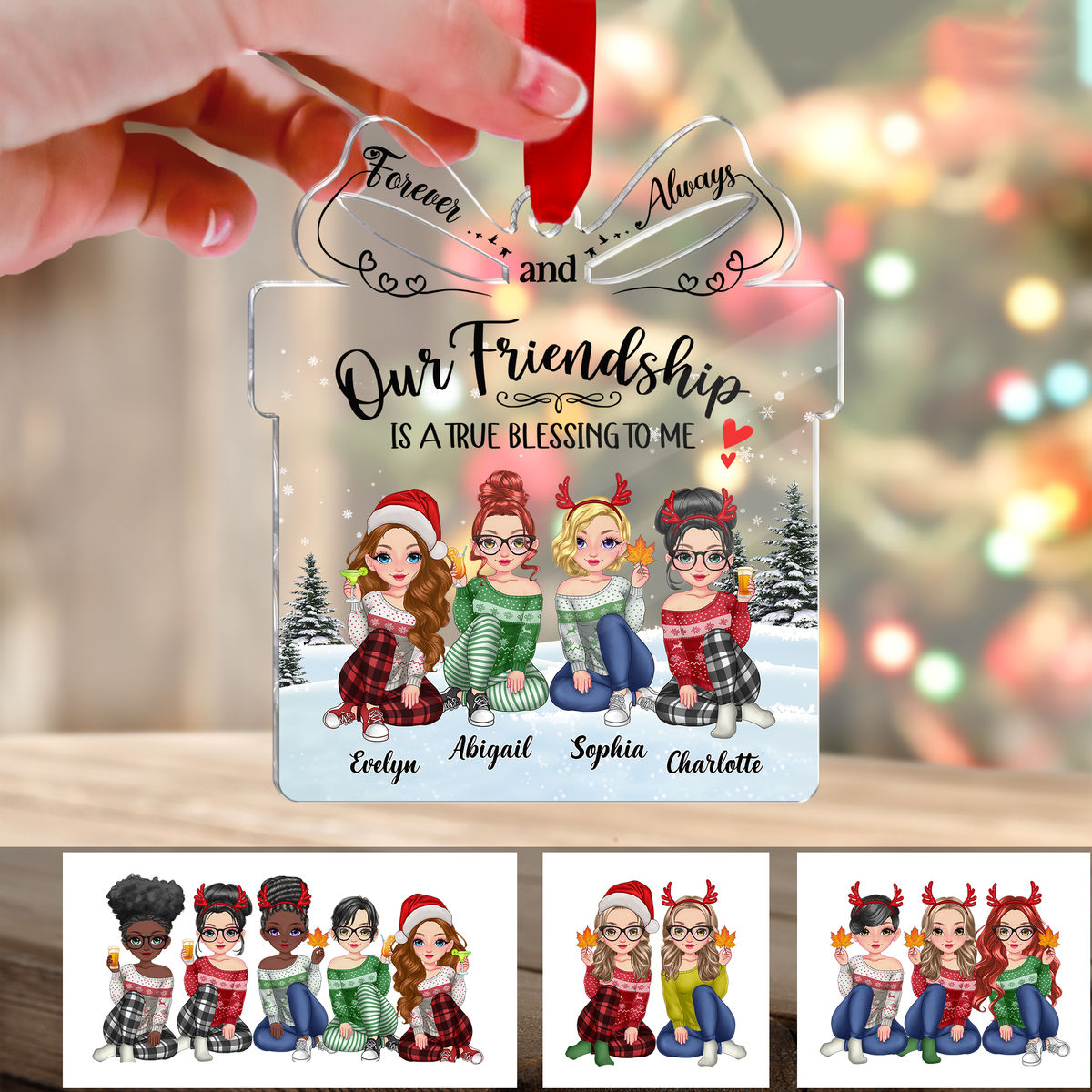 Acrylic Ornament - Best Friends Gifts - Our Friendship is a True Blessing to me - Christmas Gift For Best Friends