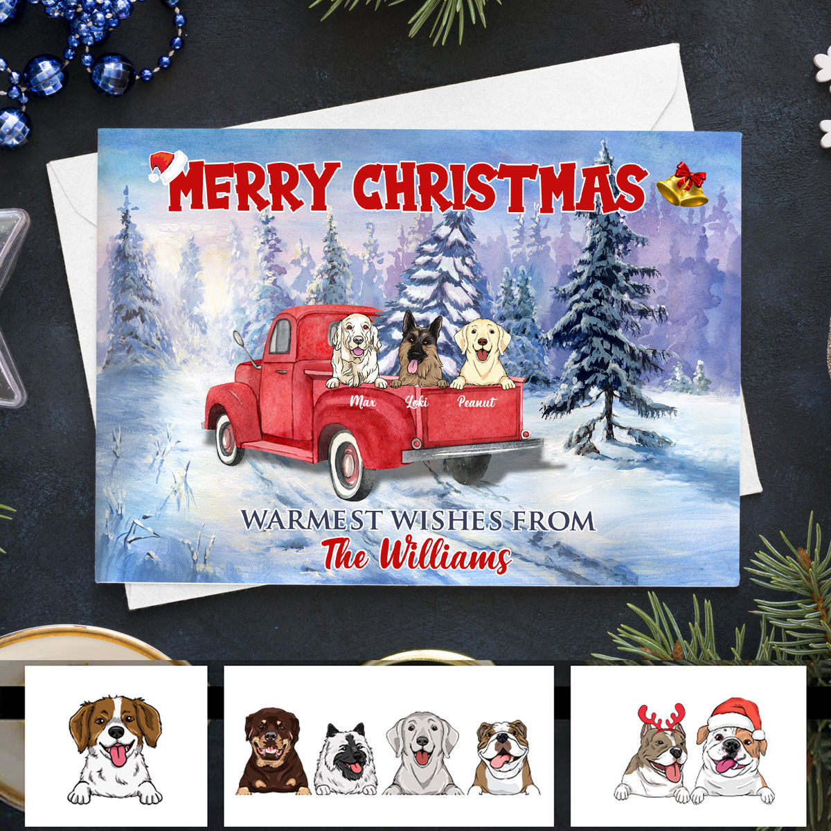 Christmas Gift - Christmas Card - Merry Christmas warmest wishes from The Williams