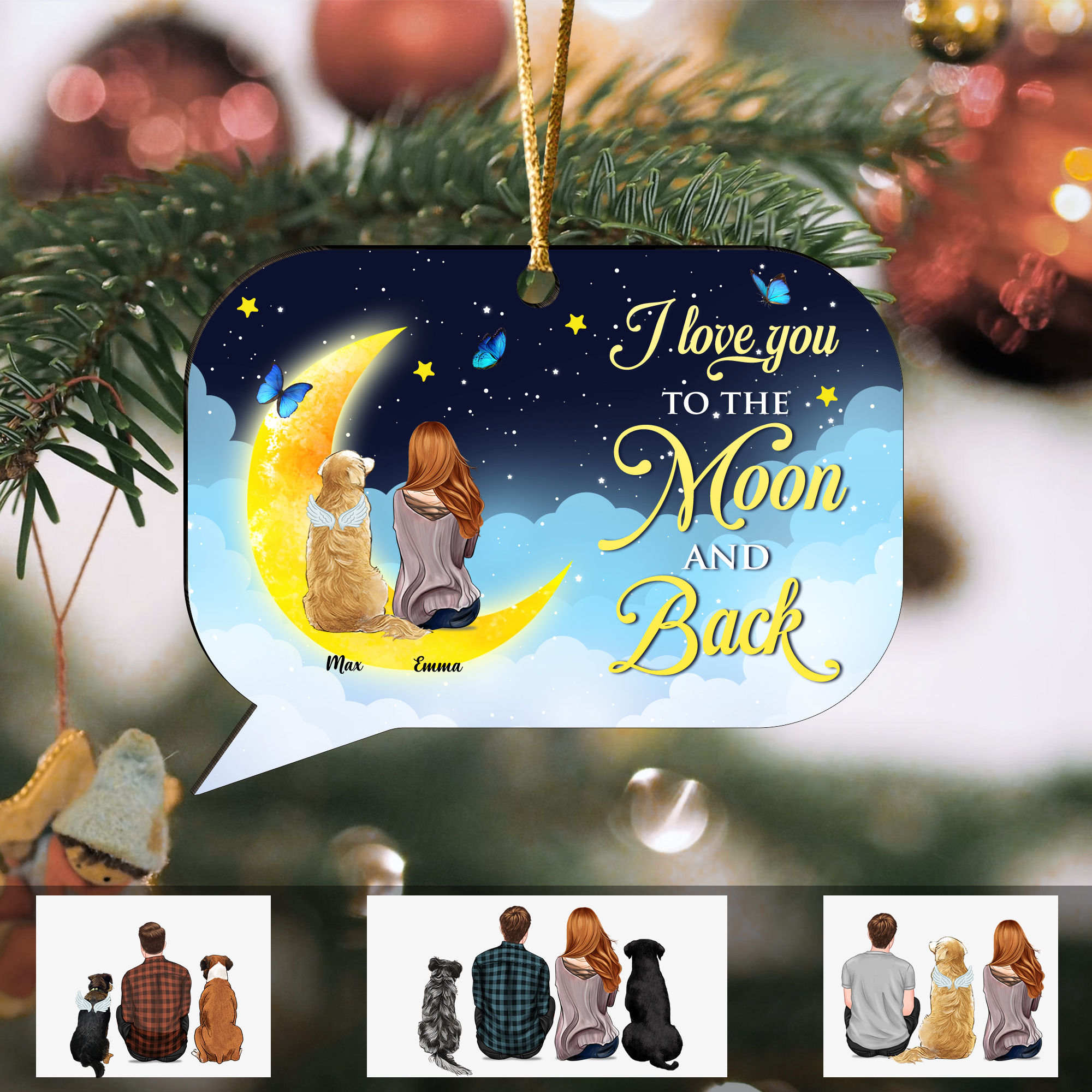 Christmas Ornament - I love you to the moon and back (Custom Besties ...