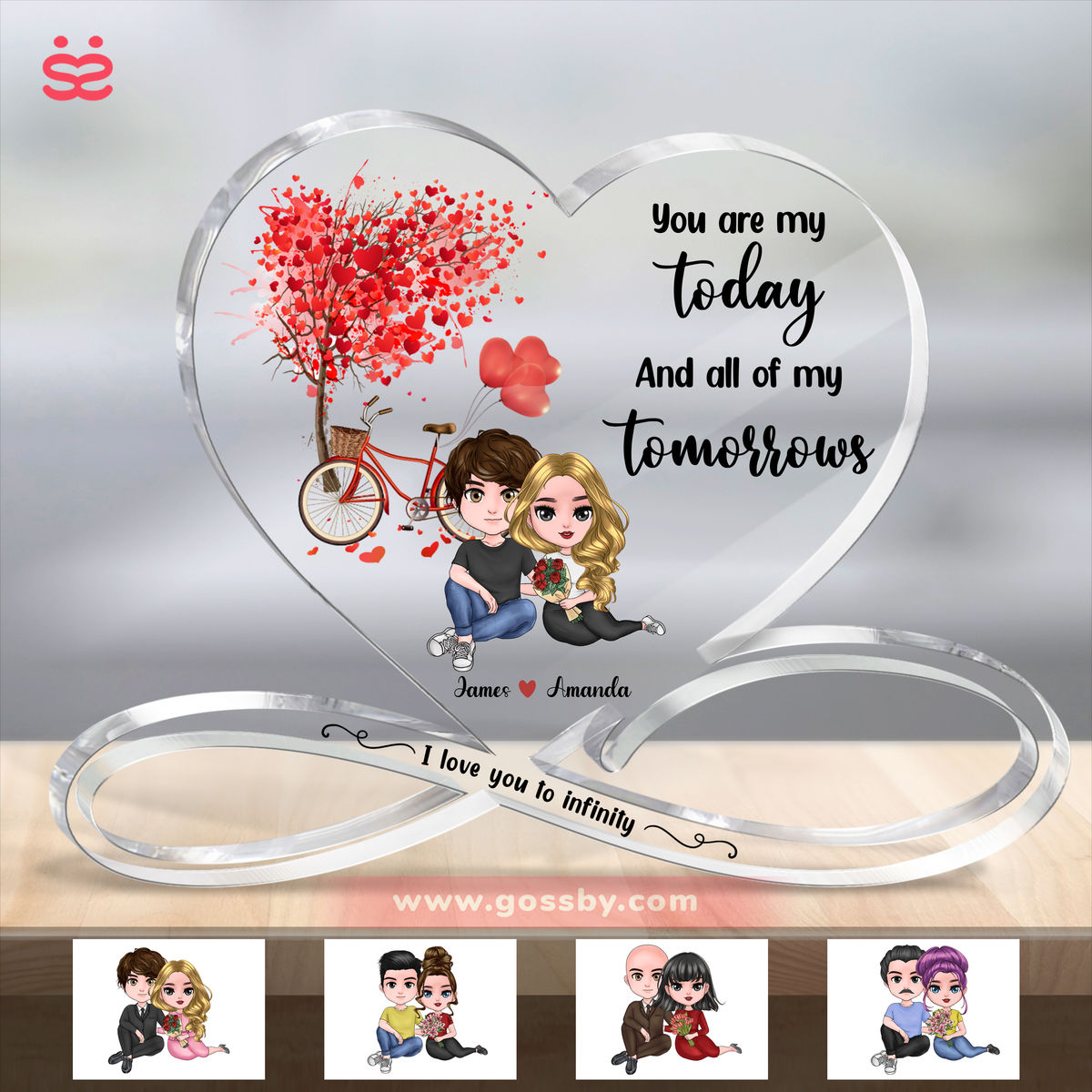 Transparent Plaque - My Favorite Place is Inside Your Hug (Custom Heart - Shaped Acrylic Plaque)_1