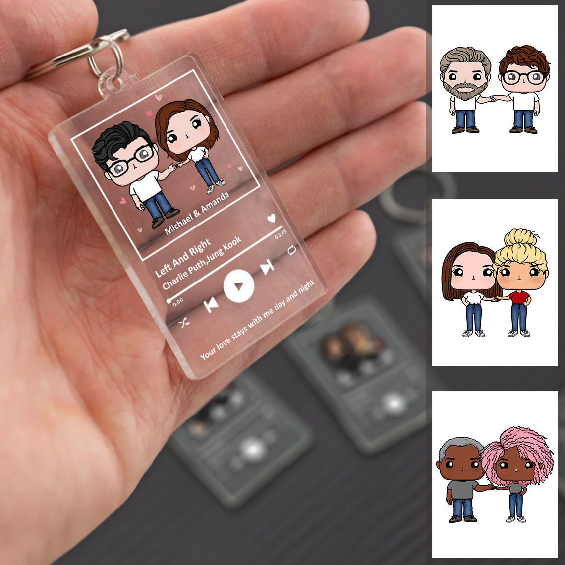 TOS Love Keychain For Couples – Titanium Steel, Gift Box Included | Birthday, Valentine’s, Anniversary