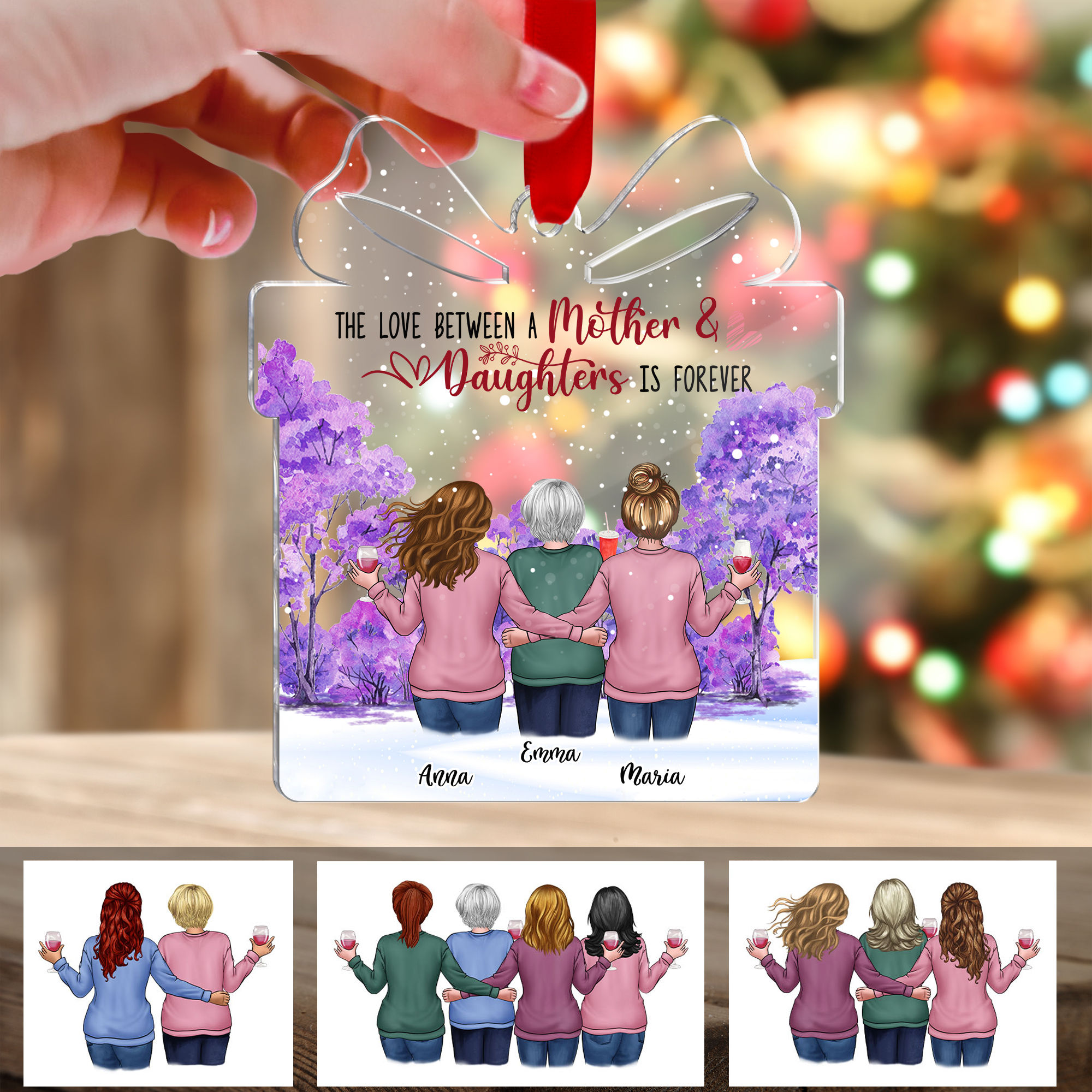 Mother Daughters ornament - The love between a Mother and Daughters is  forever