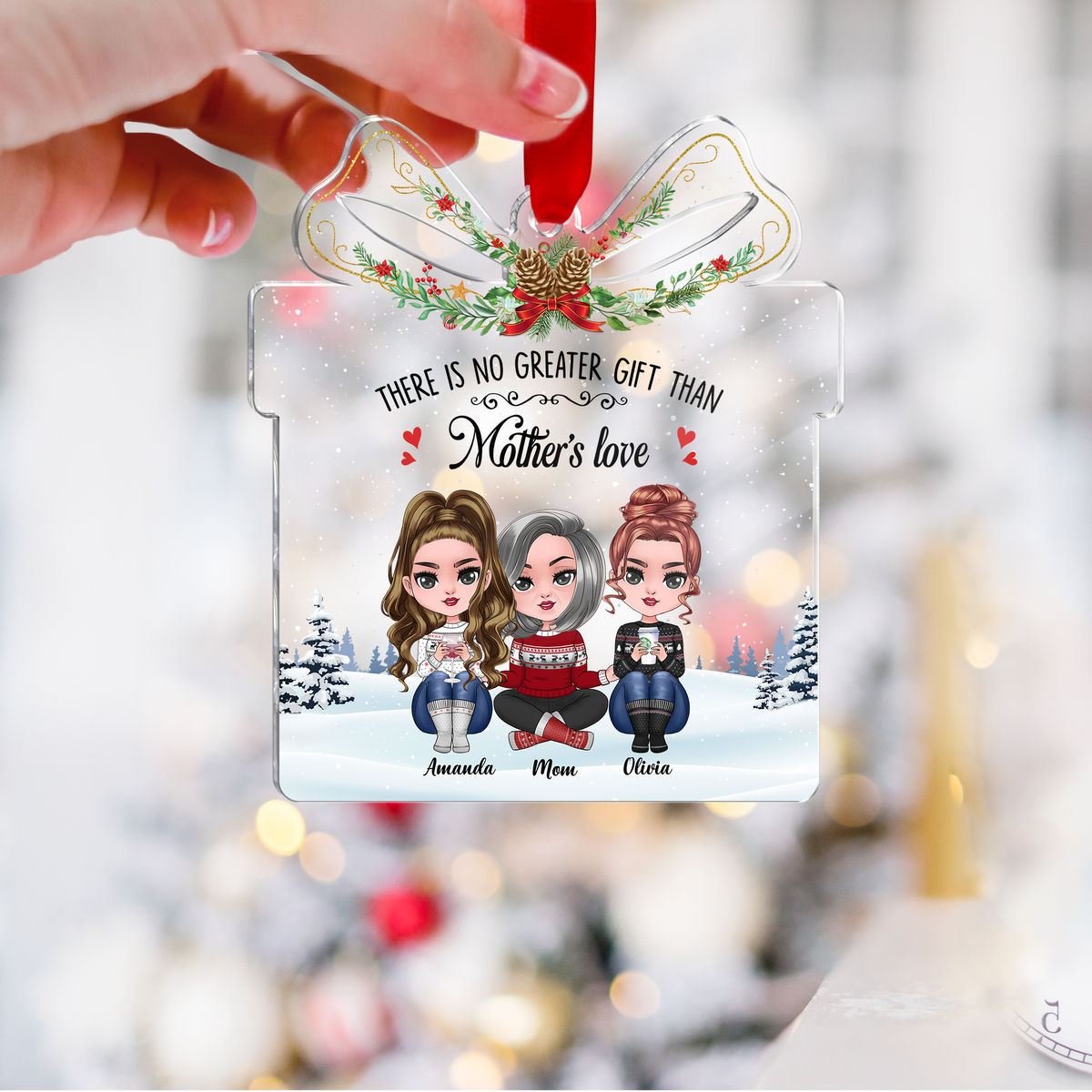 Xmas Ornament - There Is No Greater Gift Than Mothers love (Custom Gift - Shaped Acrylic Ornament)_2