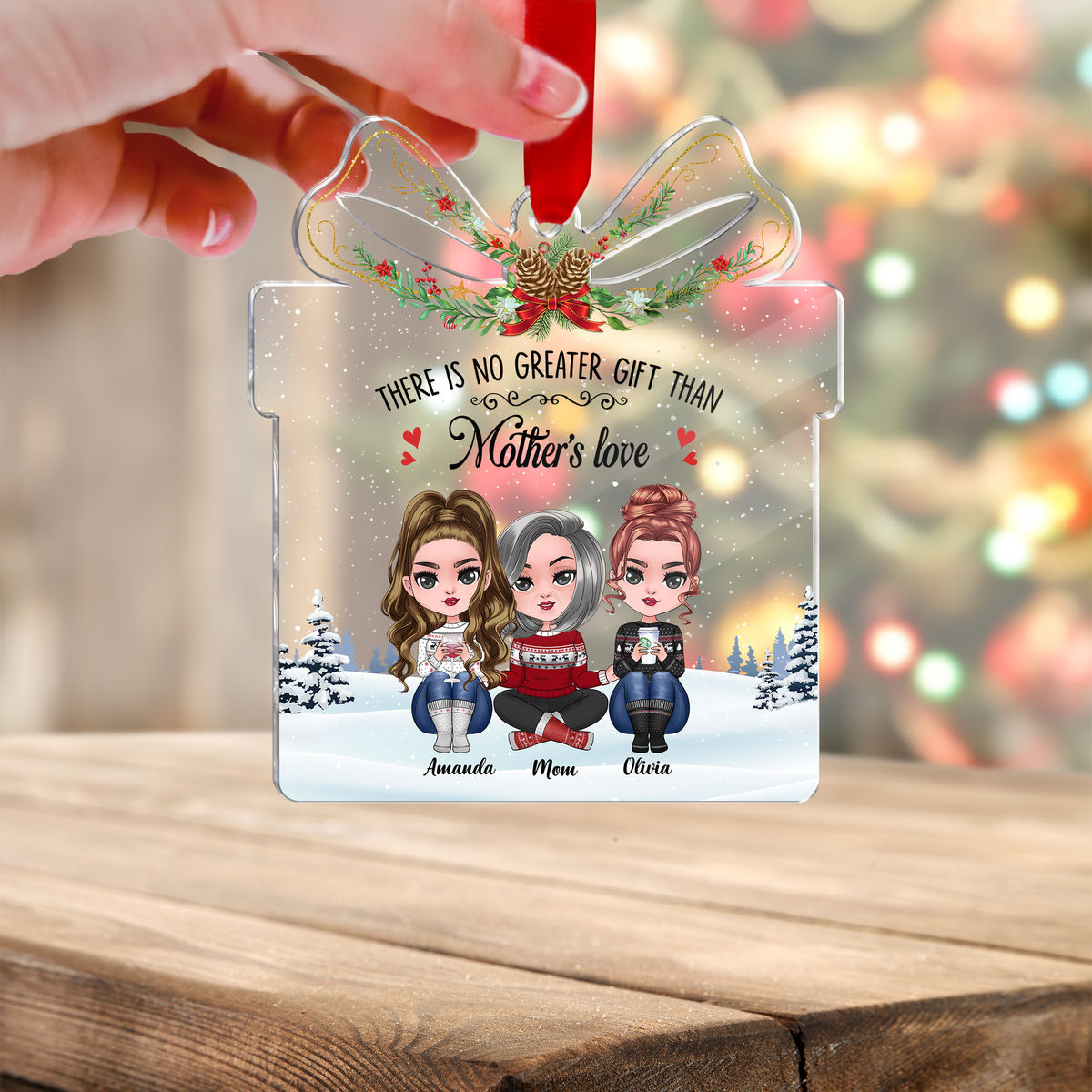 Xmas Ornament - There Is No Greater Gift Than Mothers love (Custom Gift - Shaped Acrylic Ornament)_1