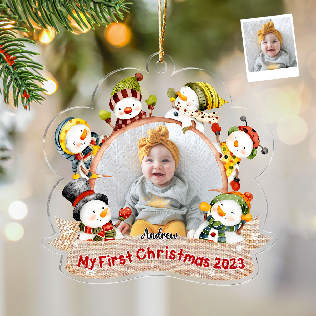 Photo Ornament Customized Your Photo Ornaments My First Christmas