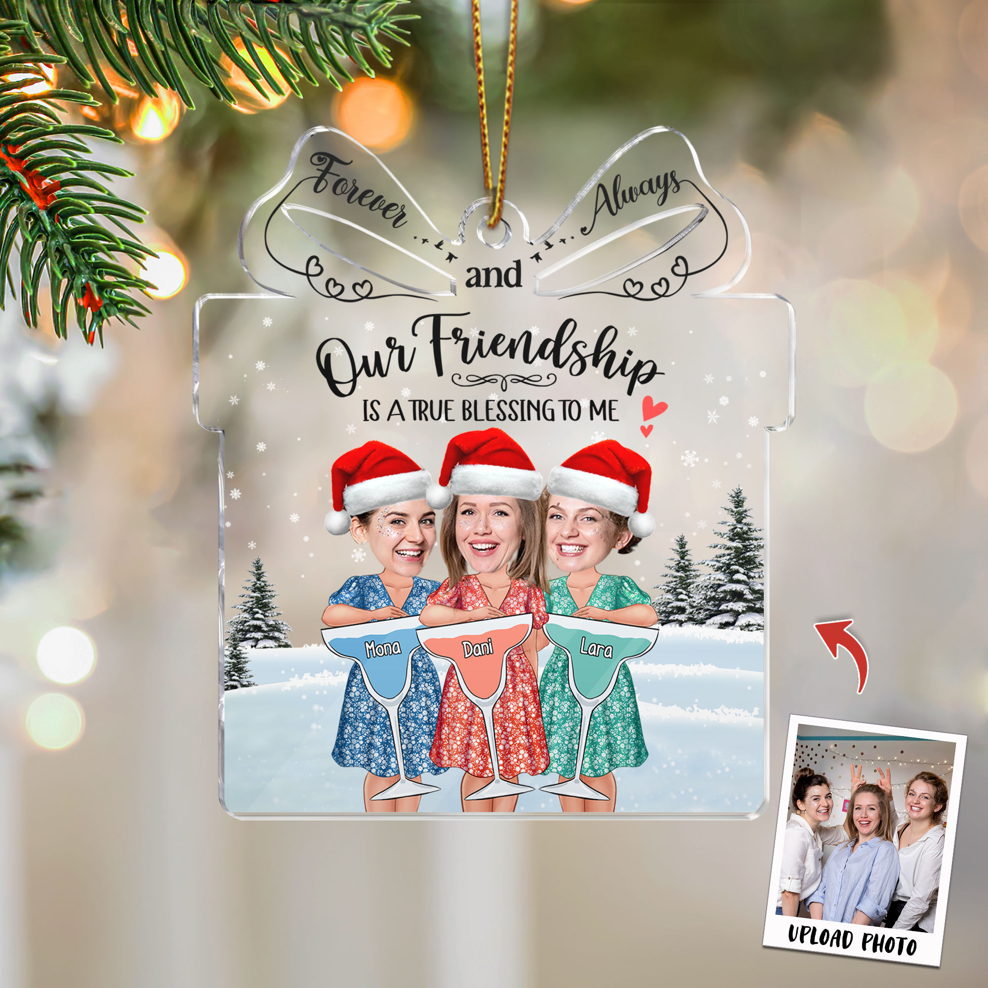 Photo Ornament Christmas 2024 Our Friendship is A True Blessing To