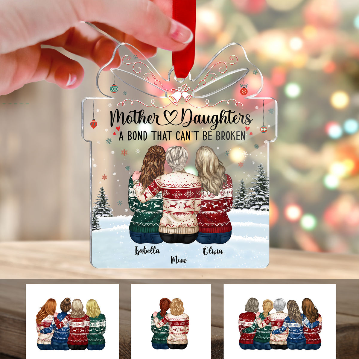 Mother and Daughters a bond that can't be broken (Custom Gift - Shaped Acrylic Ornament)