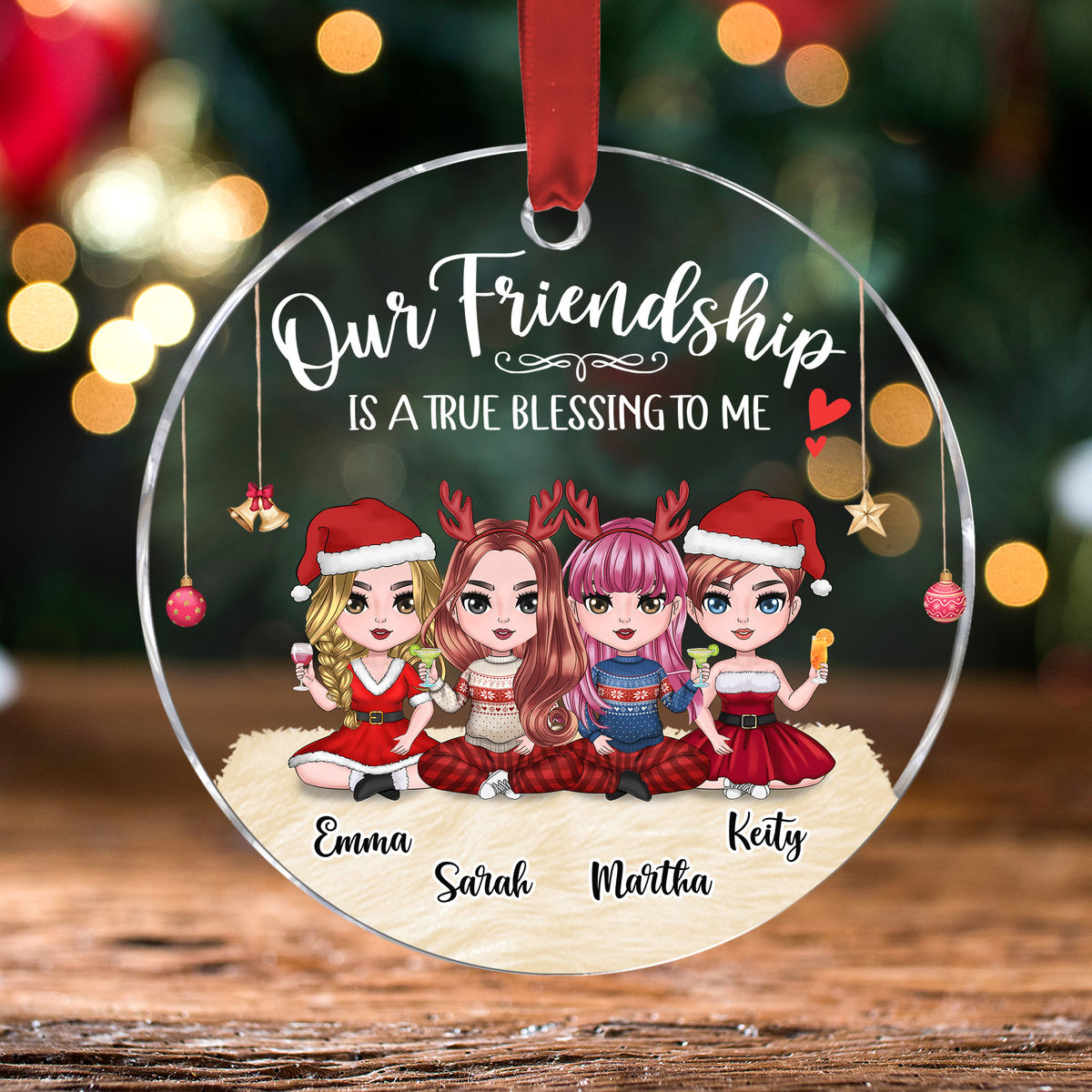 Transparent Ornament - Best Friends Gifts - Our Friendship is a True  Blessing to me ( Custom Acrylic Ornament)