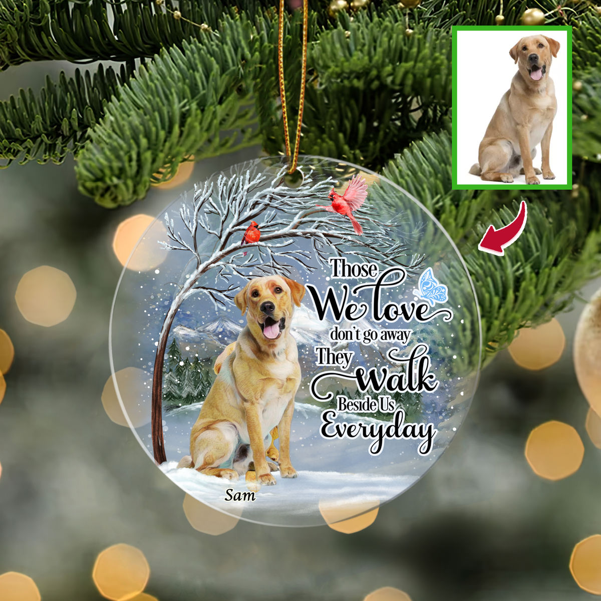 Dog Lover Cat Lover Pet Lover Gifts - Those We Love Don't Go Away They Walk Beside Us Every Day - Circle Acrylic Ornament