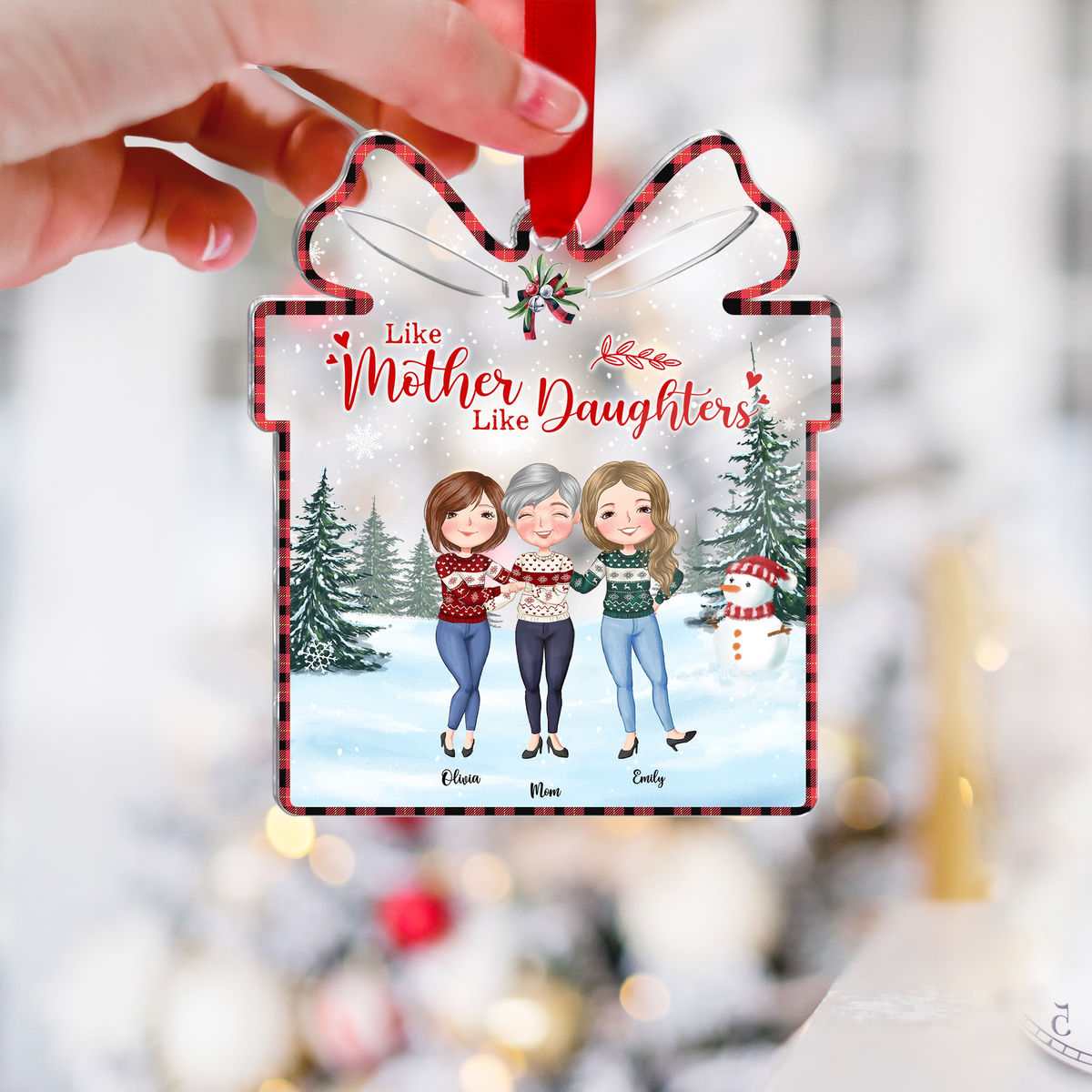 Xmas Ornament - Like Mother Like Daughters (Custom Gift - Shaped Acrylic Ornament)_1