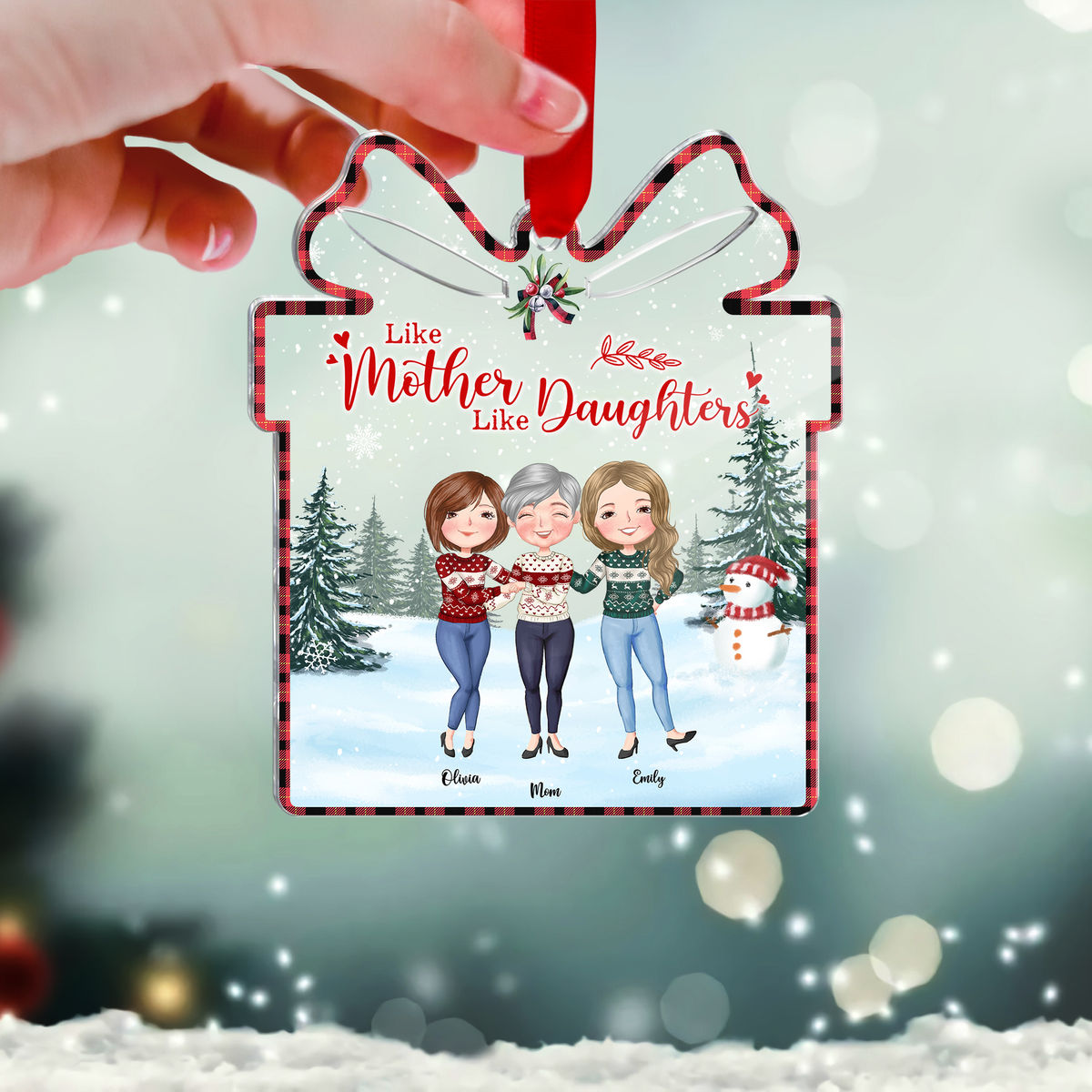 Xmas Ornament - Like Mother Like Daughters (Custom Gift - Shaped Acrylic Ornament)_2