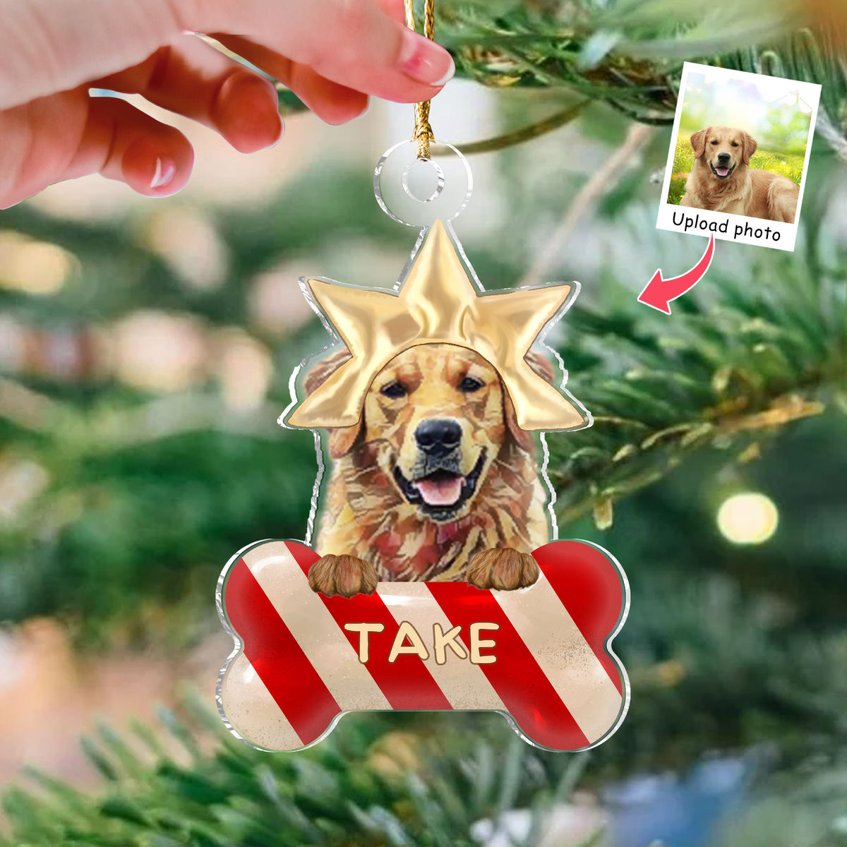 Photo Ornament - Dog Lover Gifts - Christmas Gifts For Dog Lover, Cat Lovers - Dogs Bone Christmas 2024 - Photo Gifts_5