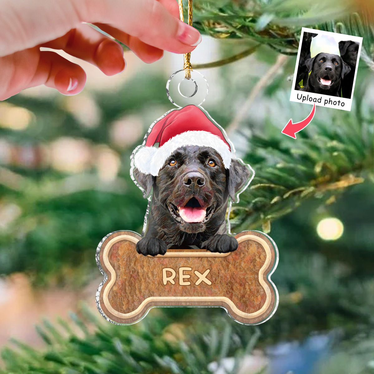 Photo Ornament - Dog Lover Gifts - Christmas Gifts - Dogs Bone Christmas 2024 - Custom Ornament from Photo, Photo Gifts_4