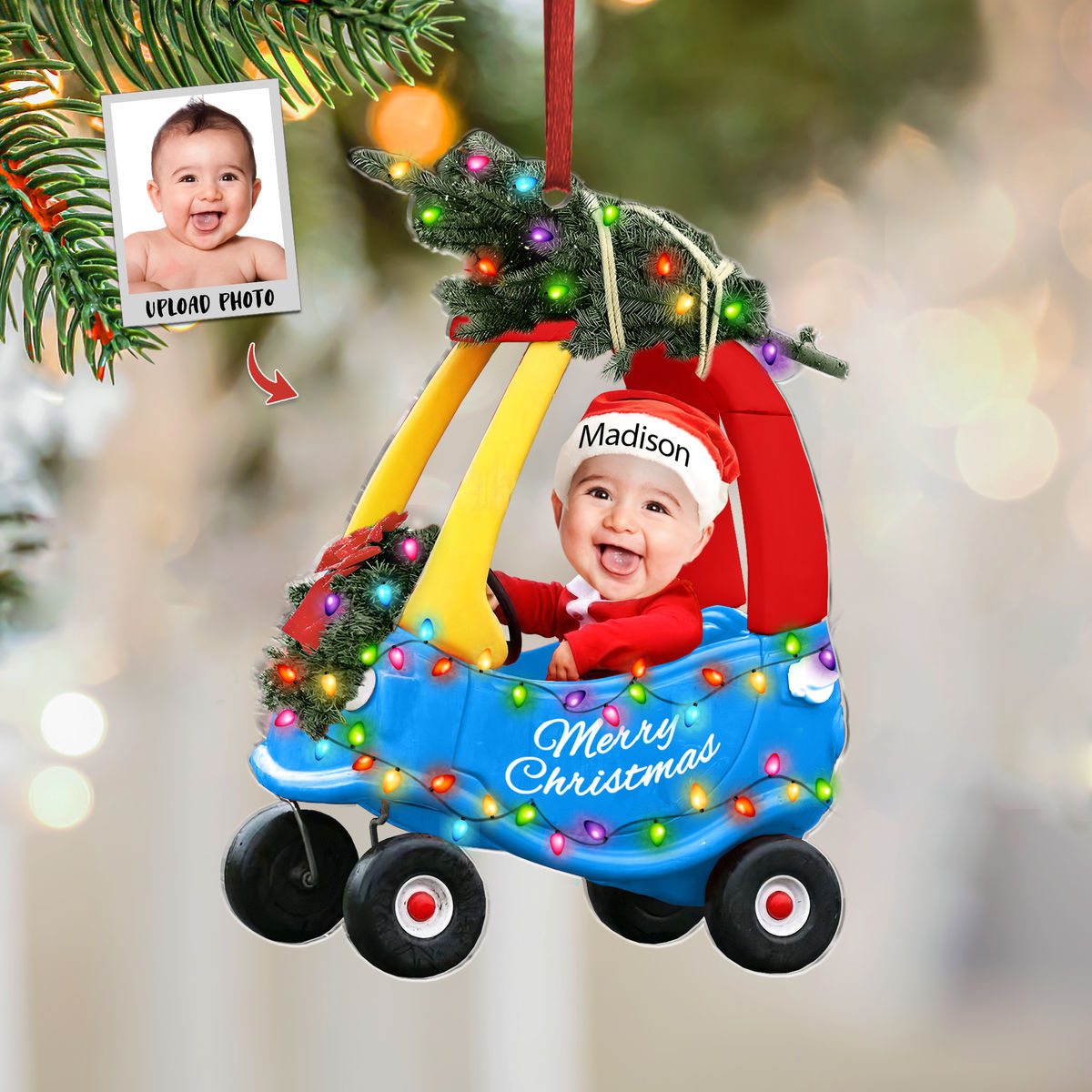Photo Ornament - Adorable Newborn Baby - Baby Christmas - Custom Ornament from Photo - Christmas Gifts For Dad, Mom, Family_1