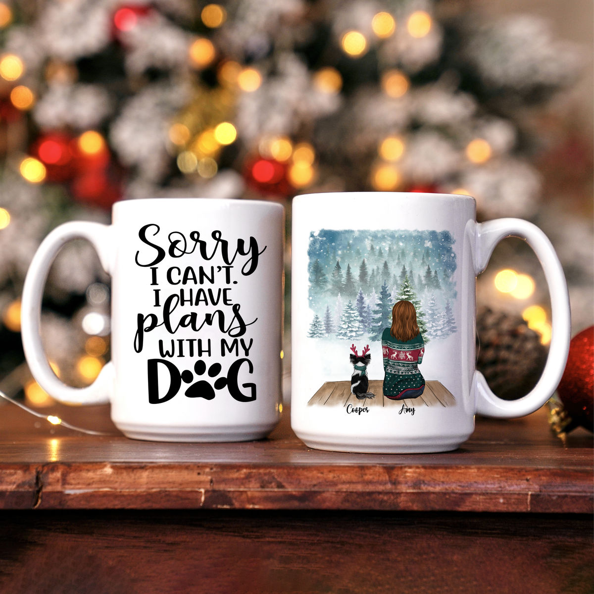 Girl and Dogs - Christmas Home Box - Sorry I Can't I Have Plans With My Dogs Christmas - Personalized Gift Set (Limited Edition 2024)_1