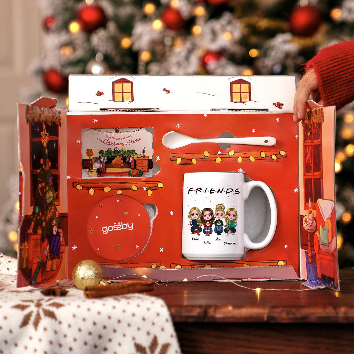 Christmas Home Box - FRIENDS (up to 5 dolls) - Personalized Gift Set (Limited Edition 2024)