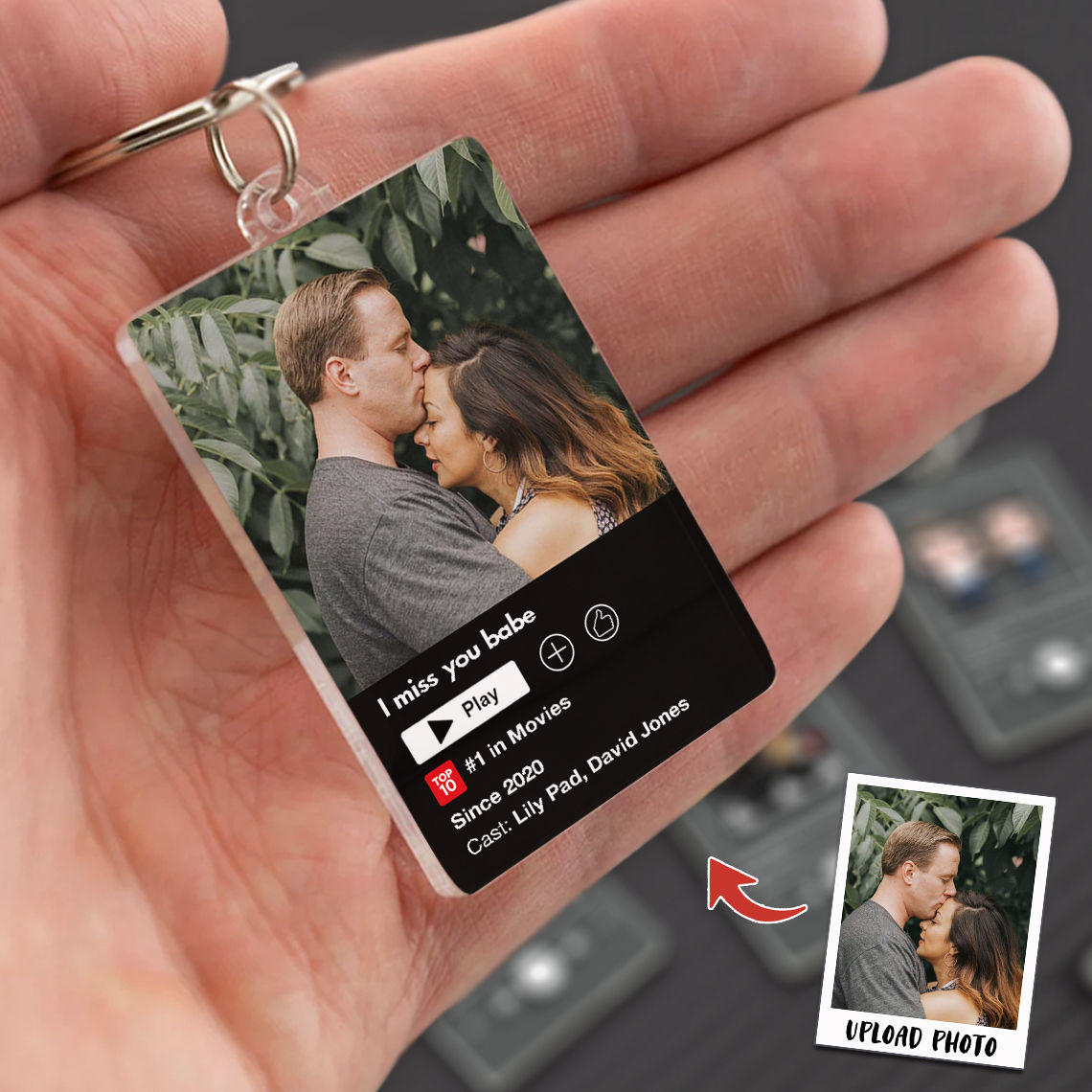 Photo Keychain - Customized Your Photo Keychain - Keychain Movie - Couple Photo Gifts, Anniversary, Christmas Gifts For Couple