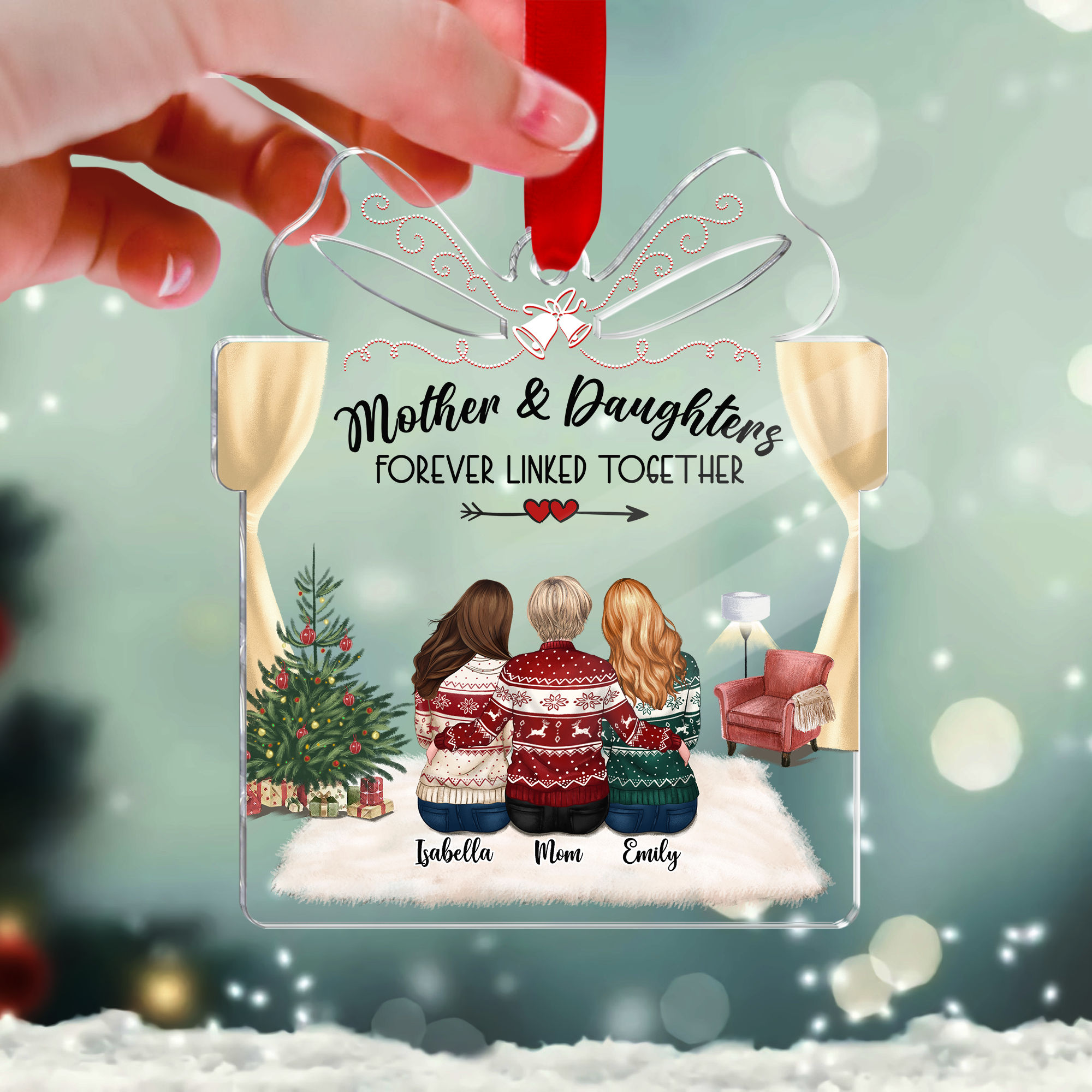 Custom Rectangle Shaped Acrylic Plaque - Personalized Mother's Day Gifts For Mom, Grandma - Mother And Daughters Forever