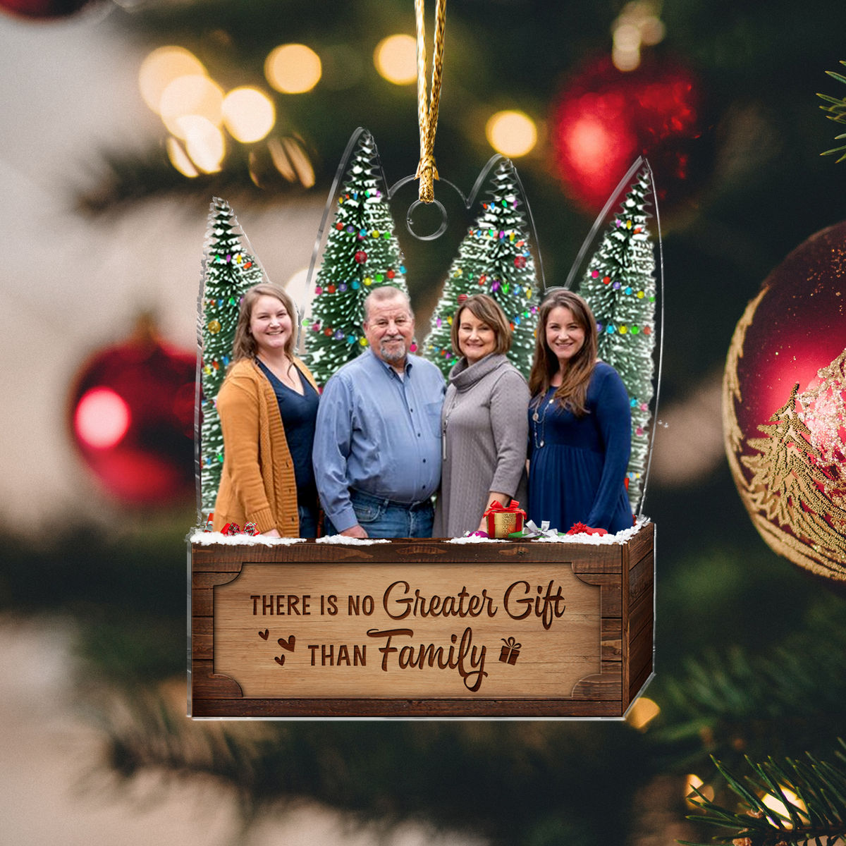 Photo Ornament - There is no Greater Gift than Family - Custom Ornament from Photo, Christmas Gifts for Family_1
