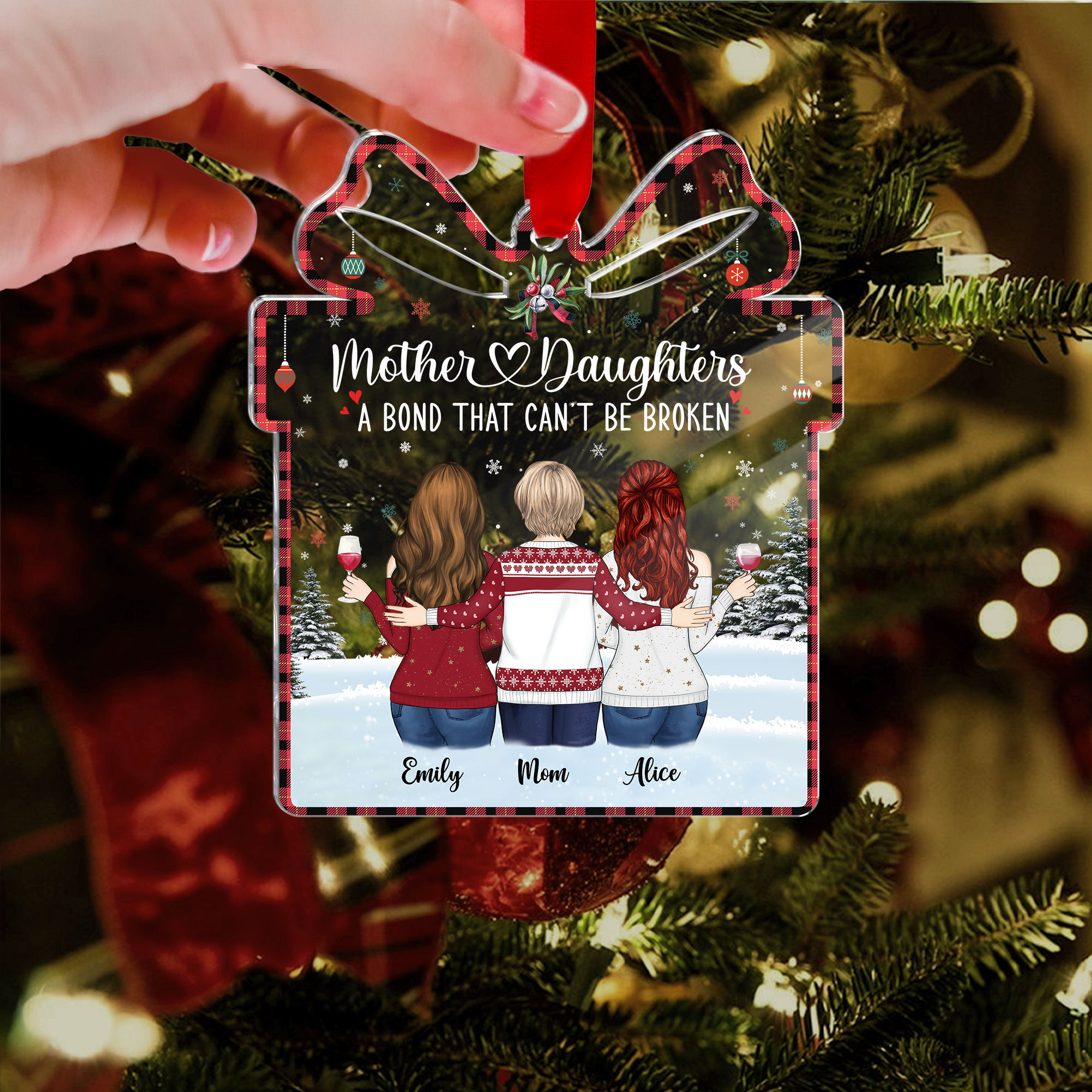Xmas Ornament - Mother and daughters a bond that cant be broken (Custom ...