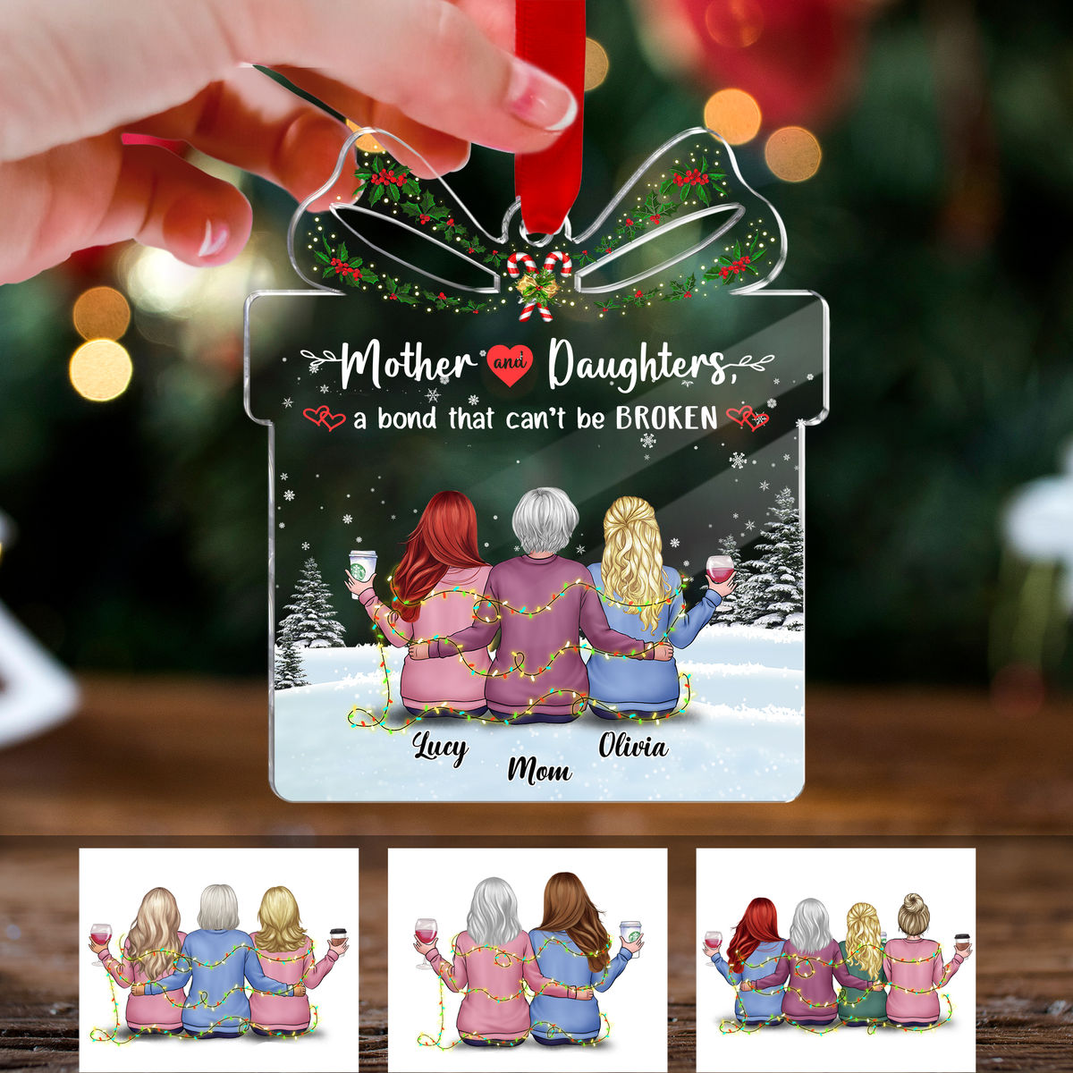 Mother and daughter a bond that cant be broken (Custom Gift - Shaped Acrylic Ornament)