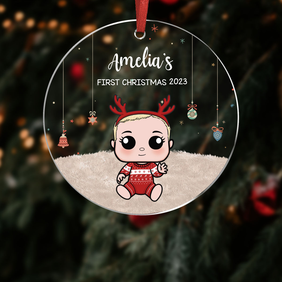 Personalized First Christmas Ornament 2023 Baby's First Christmas