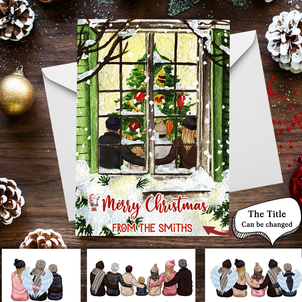 Family Personalize Postcard - Christmas Gift - Christmas Card - Merry Christmas From the Smiths