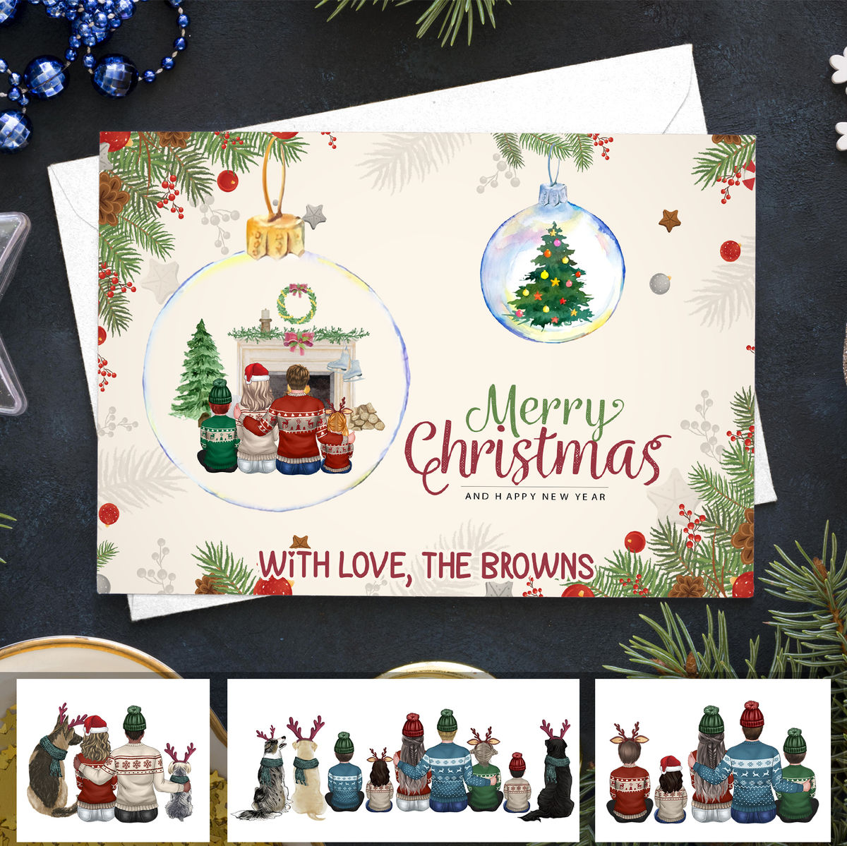 Christmas Gift - Christmas Card - Merry Christmas With love The Browns