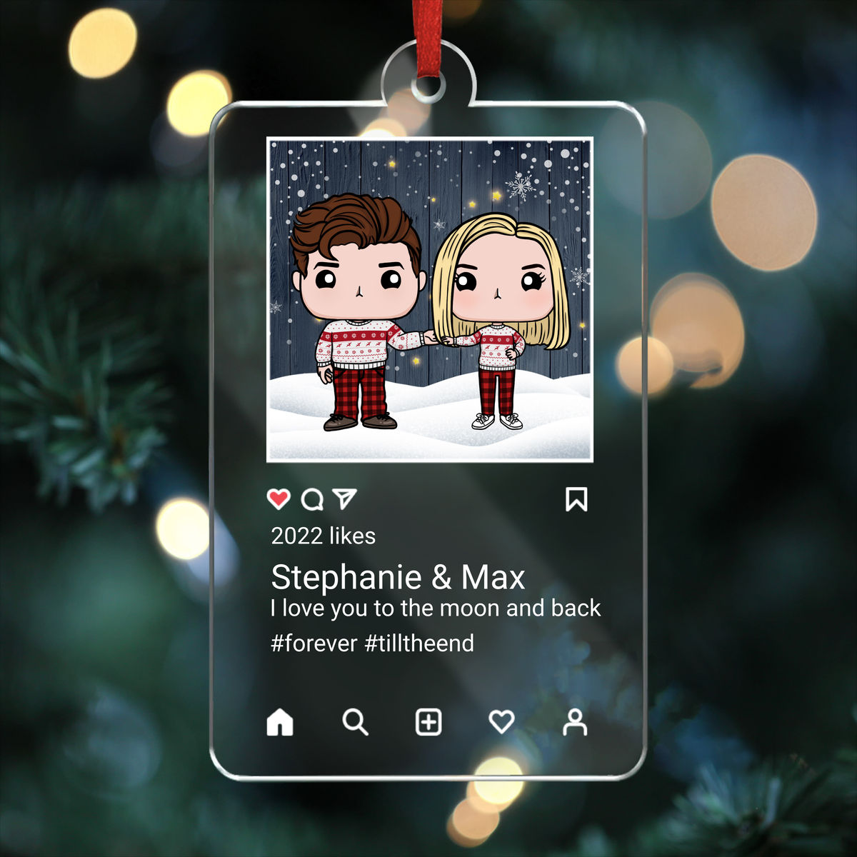 Personalized Ornament - Couple Figure - Christmas Gifts (BG)