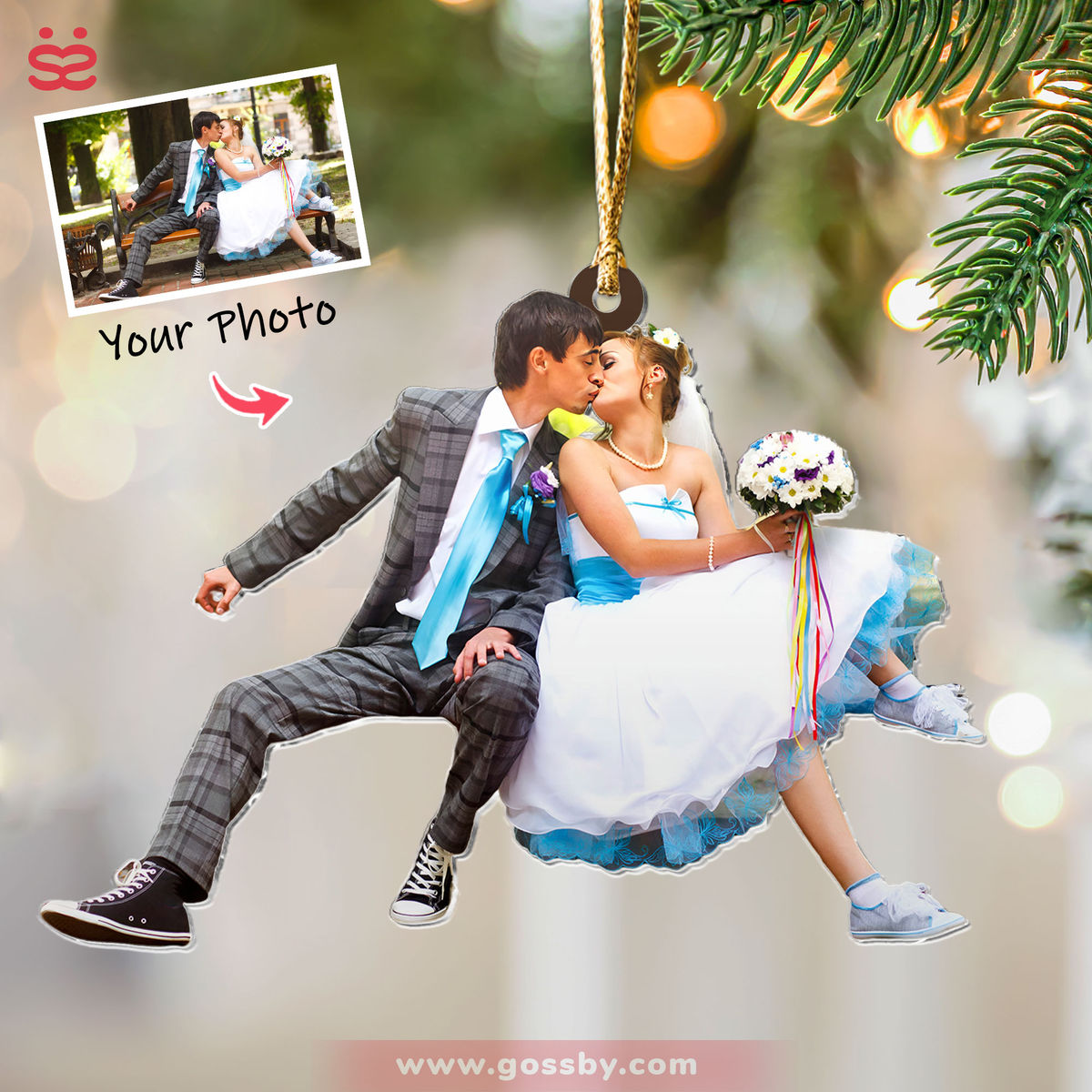 Photo Background Removal - Custom Ornament from Photo - Wedding Gift - Gift for Couple - Couple Photo Gifts_3