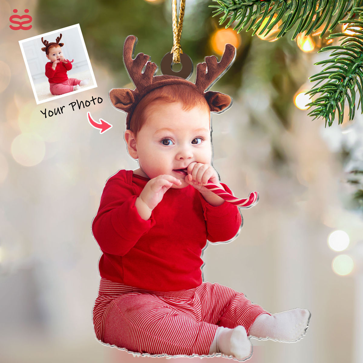 Photo Ornament - Custom Ornament from Photo - Baby Ornament - Adorable Newborn Baby - Christmas Gifts, Custom Photo Gifts_2