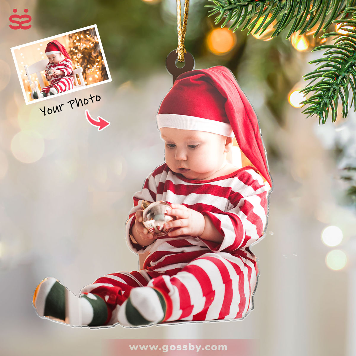 Photo Ornament - Custom Ornament from Photo - Baby Ornament - Adorable Newborn Baby - Christmas Gifts, Custom Photo Gifts_1