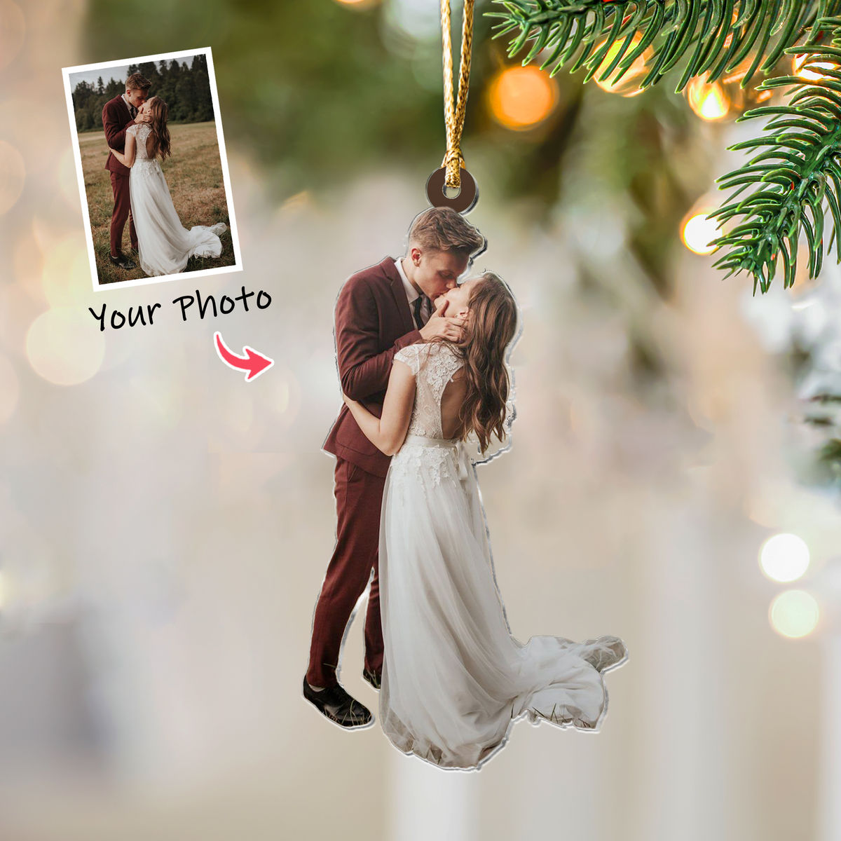 Photo Background Removal - Custom Ornament from Photo - Wedding Ornament from Photo - M1 - Couple Photo Gifts_1