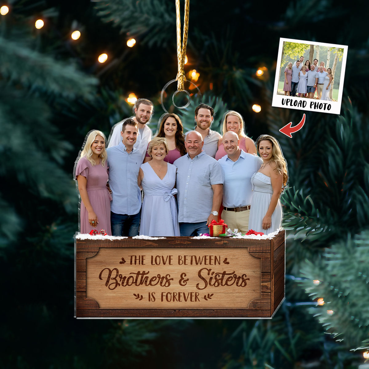 Photo Ornament - Xmas 2024 - The Love Between Brothers and Sisters Is Forever  - Customized Your Photo Ornament