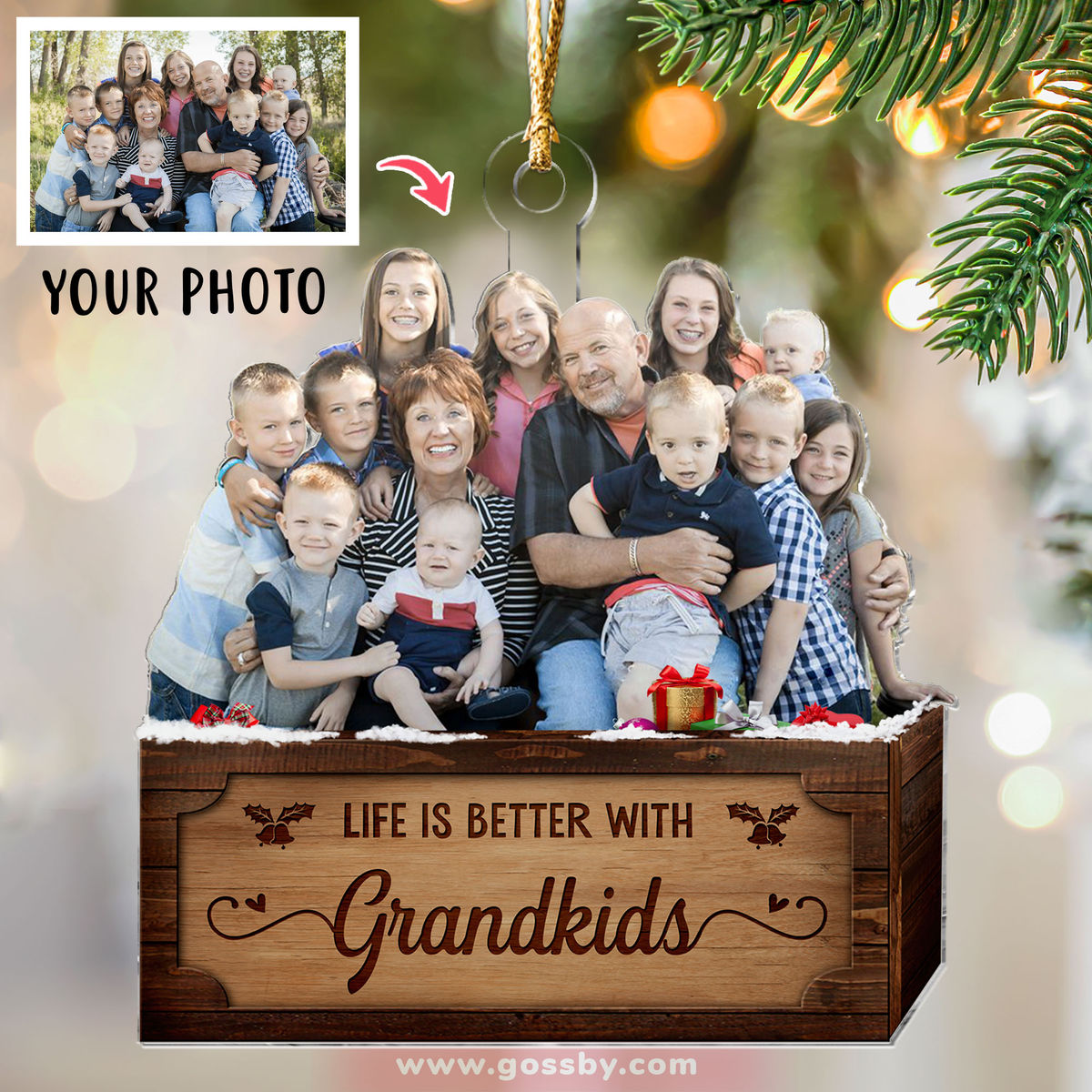 Custom Ornament from Photo - Life is Better with Grandkids
