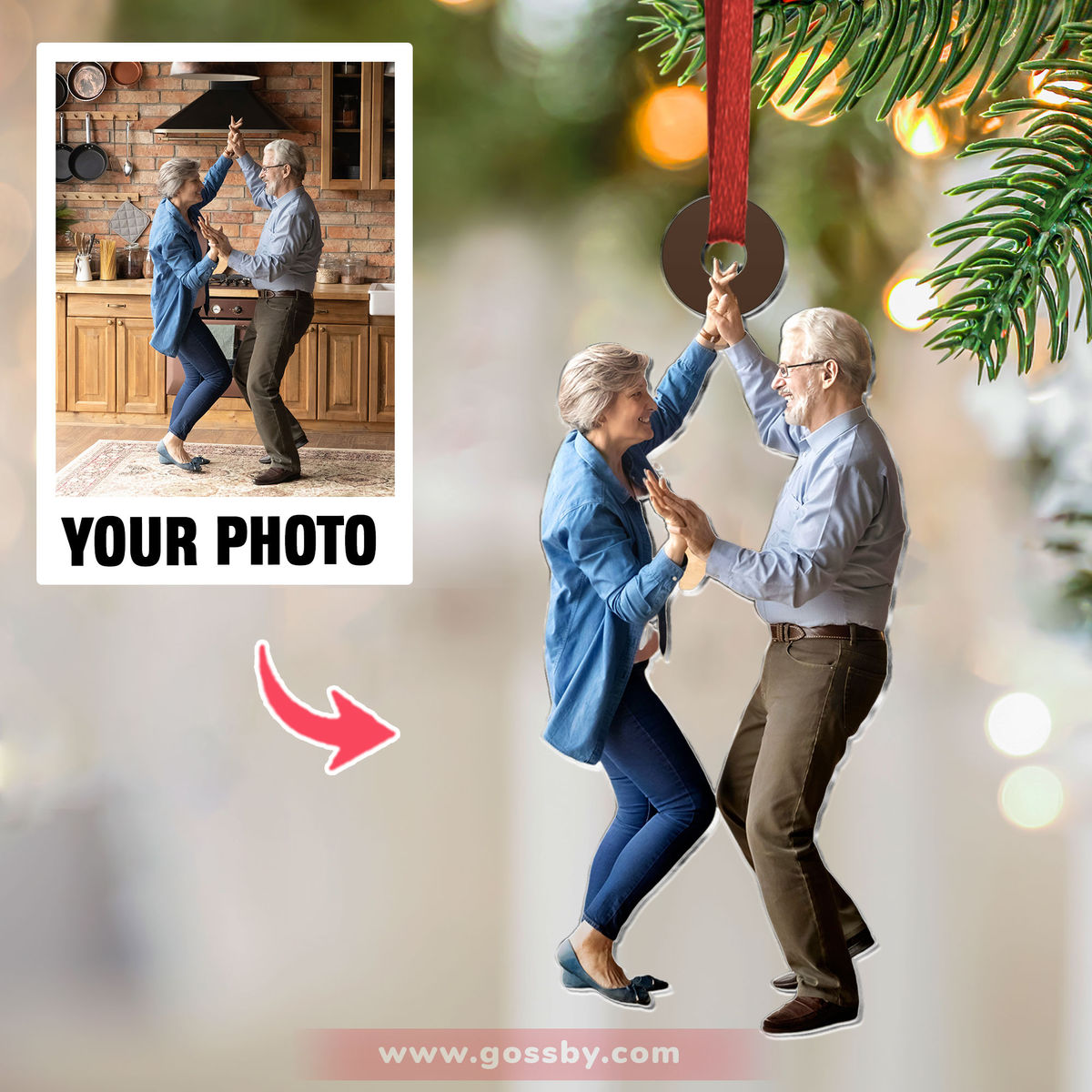 Customized Your Photo Ornament - Christmas Gifts for Women, Men, Couple, Friends - Couple Photo Gifts, Photo Ornament