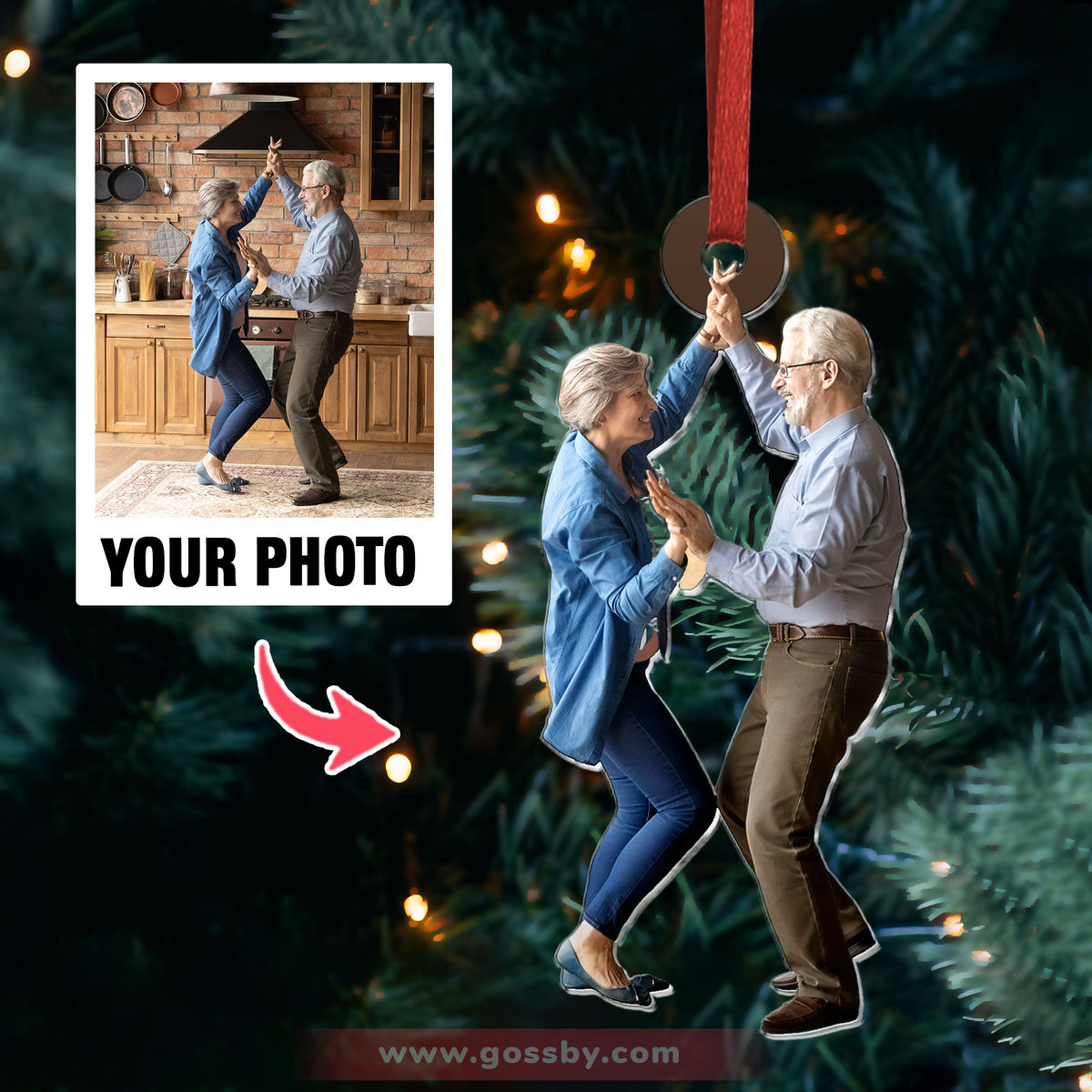 Customized Your Photo Ornaments - Gift for Women - Gift for Men - Couple Photo Gifts, Christmas Gifts for Couple